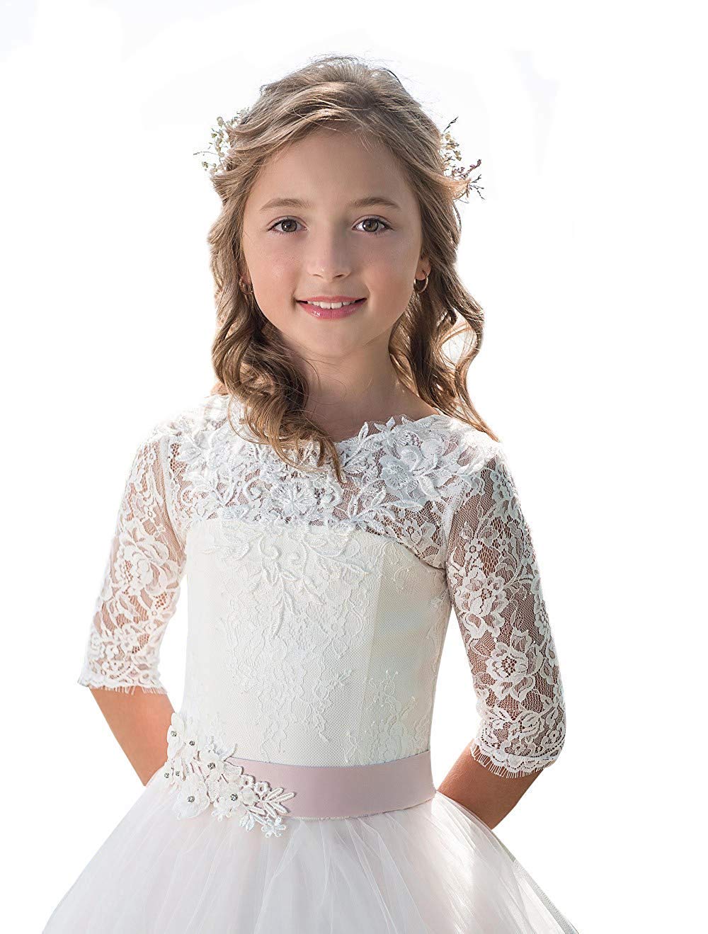Elegant Flower Girl Dresses for Weddings | Half Sleeve Communion Dresses | Puffy Prom Dresses for Teens | Perfect for Church Ceremonies, First Communions & Special Occasions