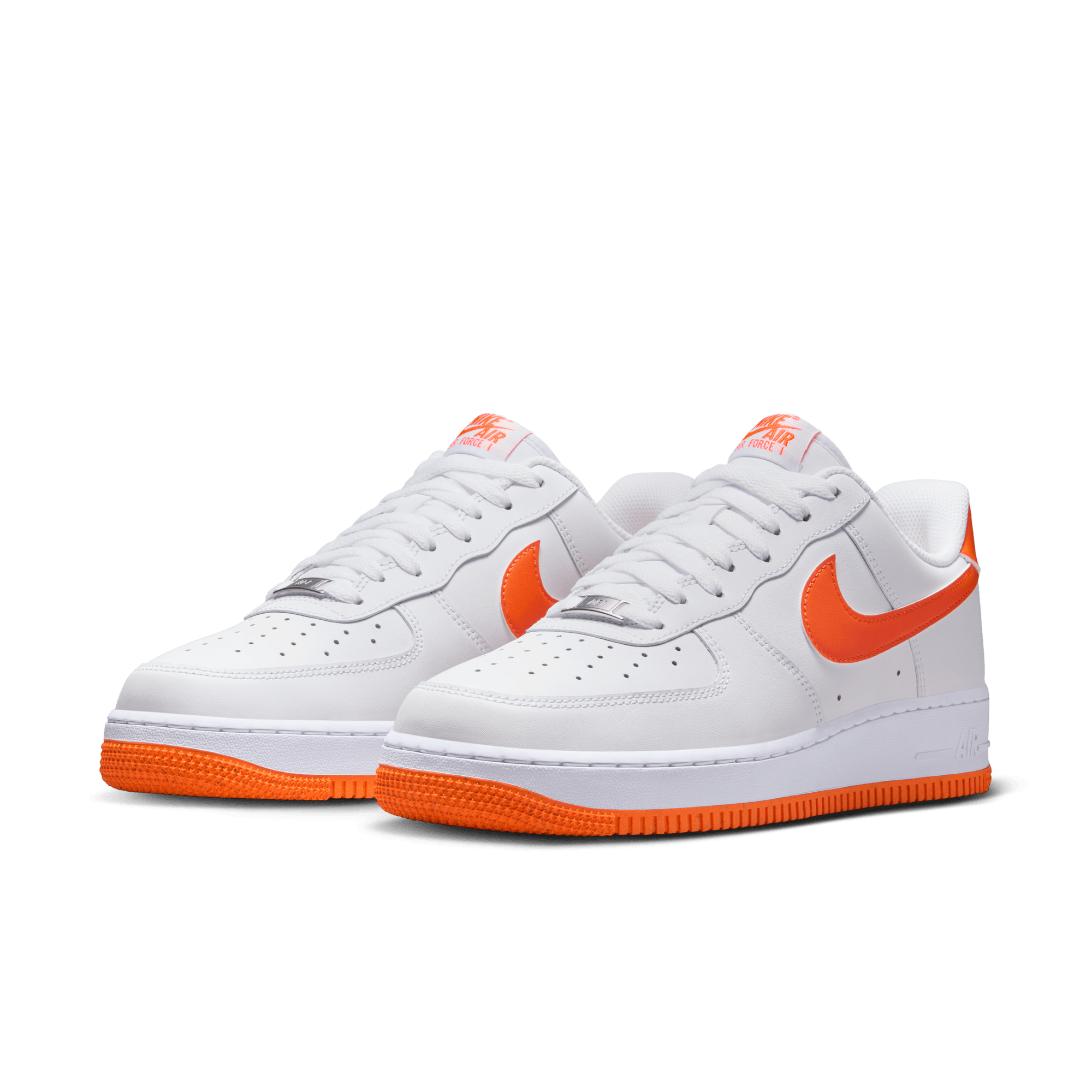Nike Air Force 1 '07 White & Safety Orange Sneakers - Men's/Women's Basketball Shoes for Casual Wear, Street Style & Everyday Fashion