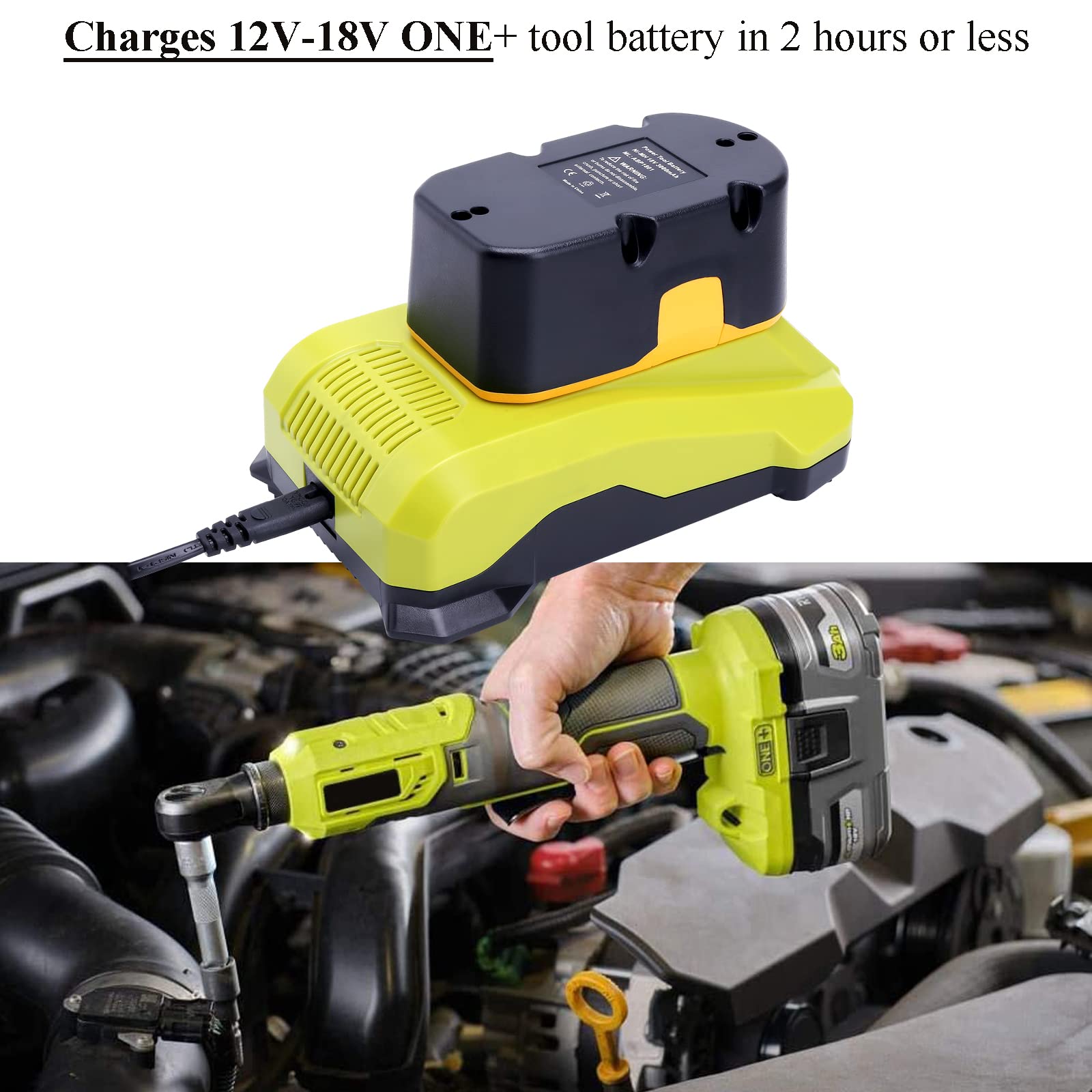 Lasica Replacement Battery Charger for Ryobi P117 18V - Compatible with Ryobi ONE+ Plus 12V-18V Cordless Power Tools - Perfect for Drills, Saws & Outdoor Equipment Charging