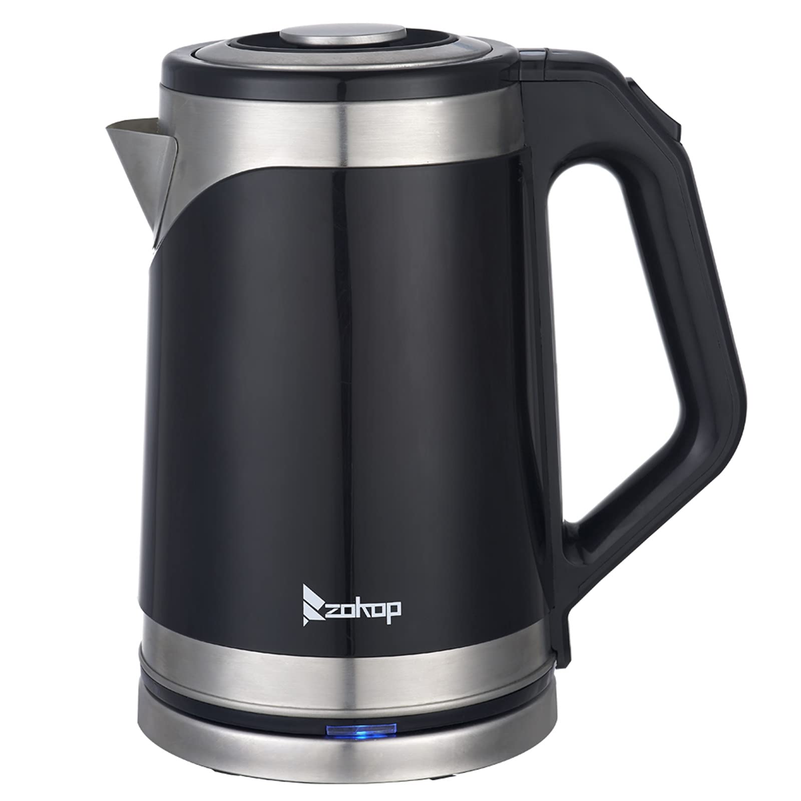HGPZ HD-203 1500W Fast Boiling Electric Kettle - 1.8L Stainless Steel with Rubberized Handle, 110V for Home & Office Use - Perfect for Tea, Coffee & Instant Meals