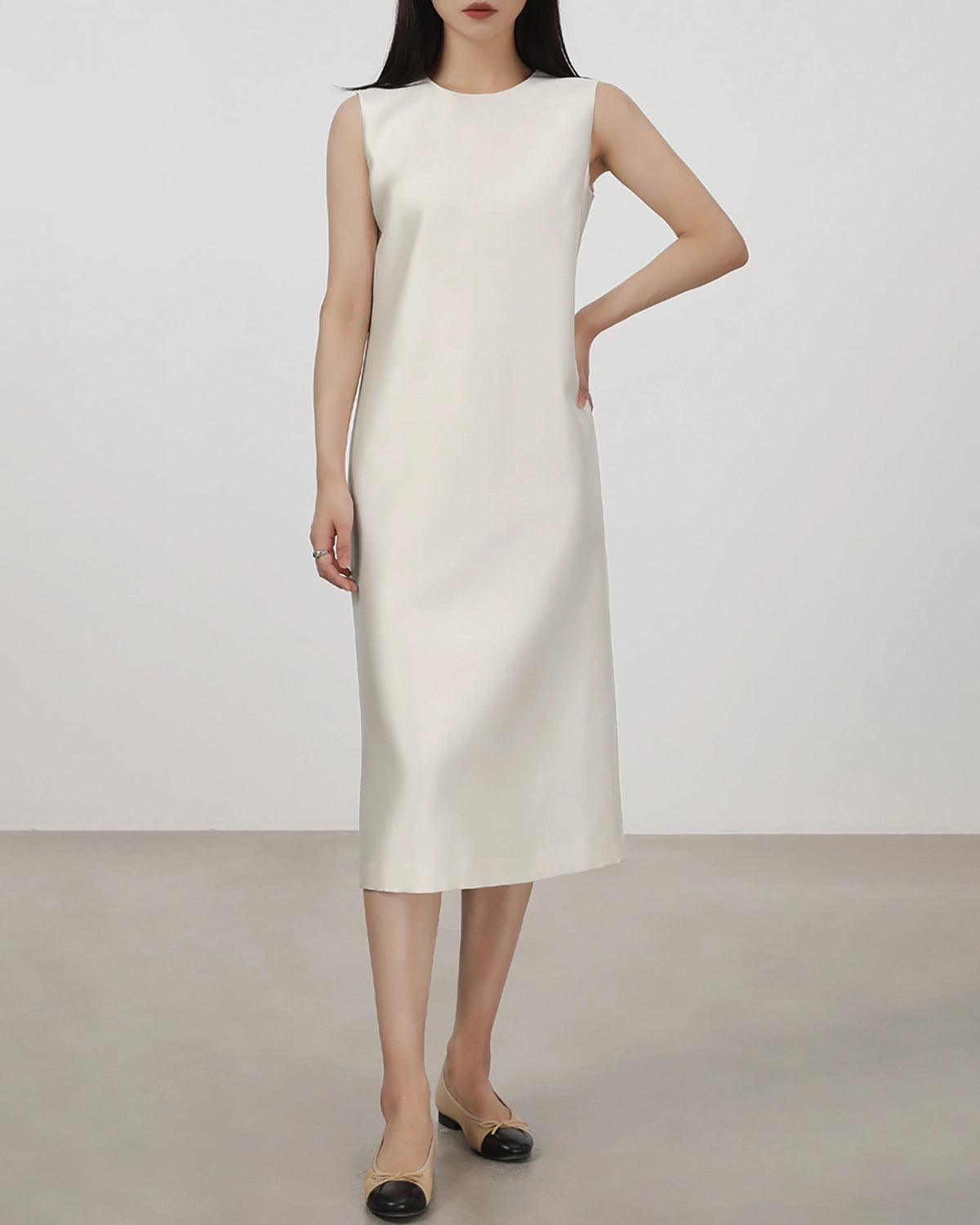 40 Momme Pure Silk Sleeveless Midi Dress for Women - Elegant Summer Wedding Guest Dress & Cocktail Party Attire