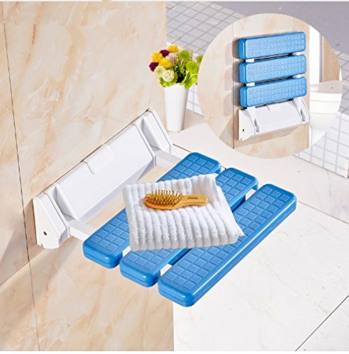 GOWE Wall Mounted Shower Seat - Foldable Shower Chair with Adjustable Shower Faucet Mixer Tap for Bathroom - Perfect for Elderly, Disabled & Spa Relaxation
