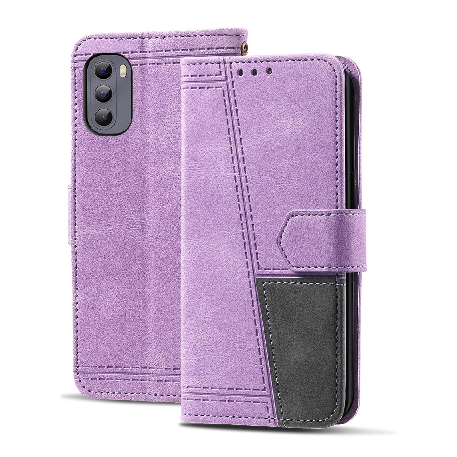 Shockproof Wallet Case for Moto G Stylus 5G 2022 - PU Leather Magnetic Flip Cover with TPU Bumper, Card Slots & Stand Function (Purple) - Perfect for Daily Protection & Hands-Free Viewing