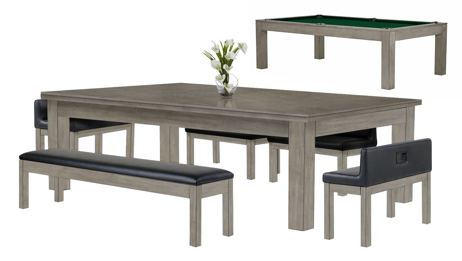 Baylor II 8 Foot Pool Table Dining Collection - Modern Series | Convertible Game & Dining Table for Home, Bar & Game Room