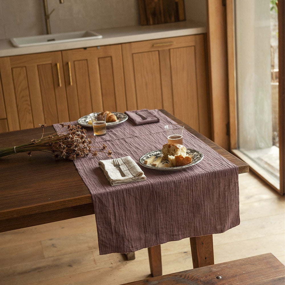 Premium Cotton Table Throw - Soft & Durable Plum Color Tablecloth for Dining, Parties & Home Decor - Perfect for Thanksgiving, Christmas & Everyday Use