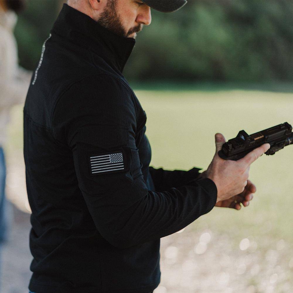 Men's Operator Shirt - Black Tactical Work Shirt for Outdoor Activities, Hiking & Military Style