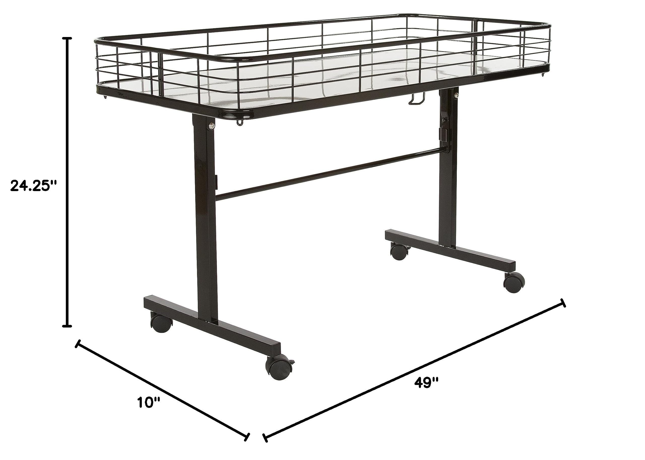 Econoco Commercial Folding Dump Table - Heavy Duty Black Utility Table for Restaurants, Warehouses & Events (DT48/B) - Perfect for Food Service, Industrial Work & Outdoor Activities