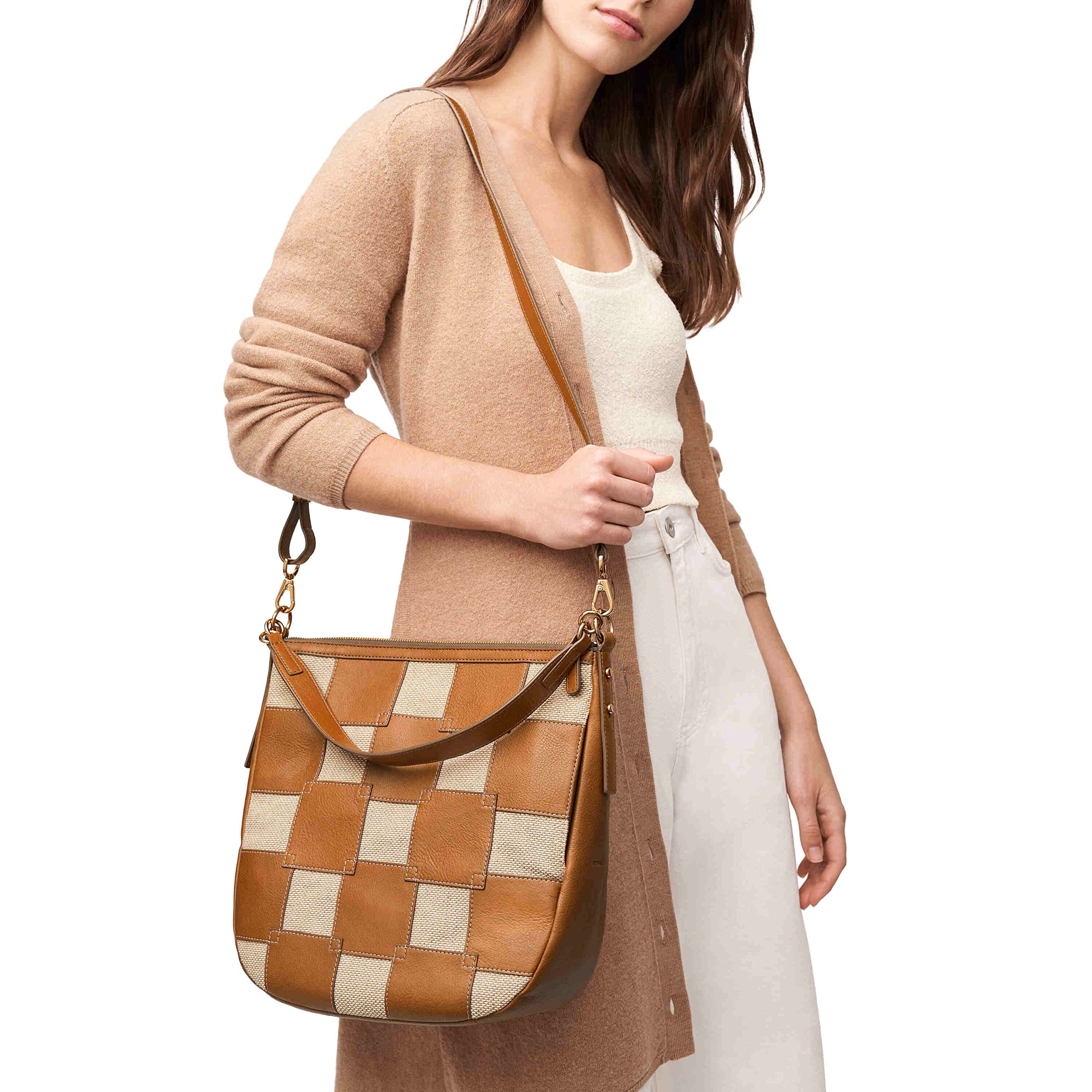 Fossil Jolie Hobo Handbag for Women - Stylish Leather Shoulder Bag with Adjustable Strap, Perfect for Work, Travel & Everyday Use
