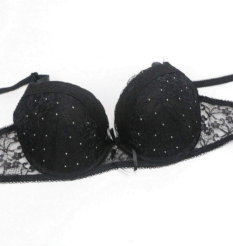 Sexy Push Up Lace Bra and Bikini Panties Set for Women - Comfortable Lingerie Underwear Set with Floral Lace Design - Perfect for Valentine's Day, Honeymoon and Romantic Nights
