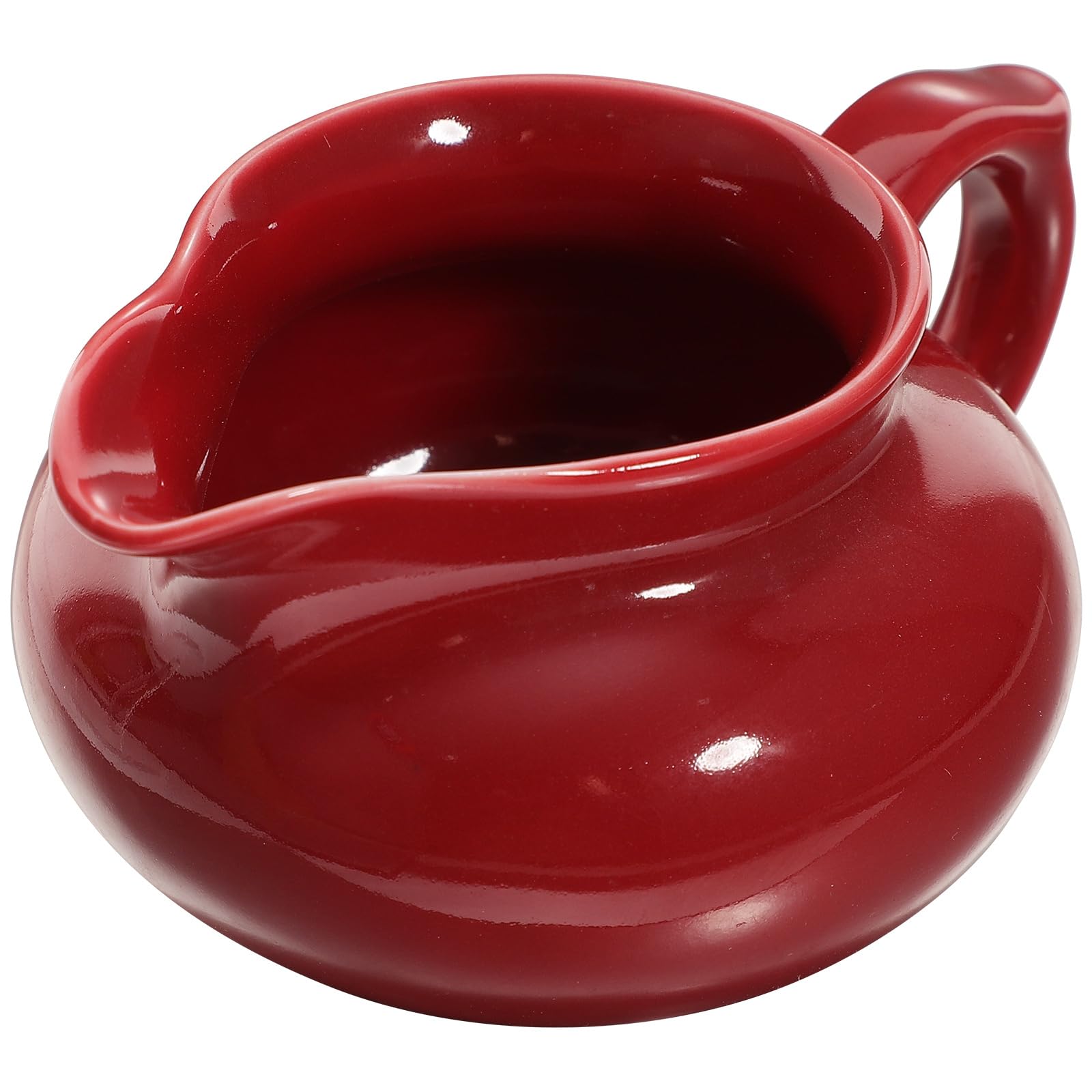 PRETYZOOM Ceramic Creamer Gravy Boat with Handle - Dripless Spout Coffee Milk Pitcher & Sauce Jug for Salad Dressing, Broth, Syrup - Perfect for Coffee Shops, Restaurants, and Home Kitchens (Black)