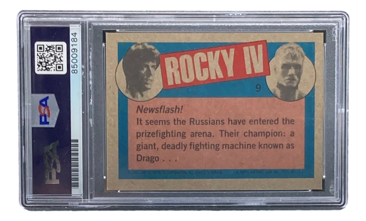 Dolph Lundgren Autographed Ivan Drago 1985 Topps #9 Trading Card PSA/DNA Certified Gem Mint 10 - Perfect for Rocky Movie Memorabilia Collectors and Sports Card Investors