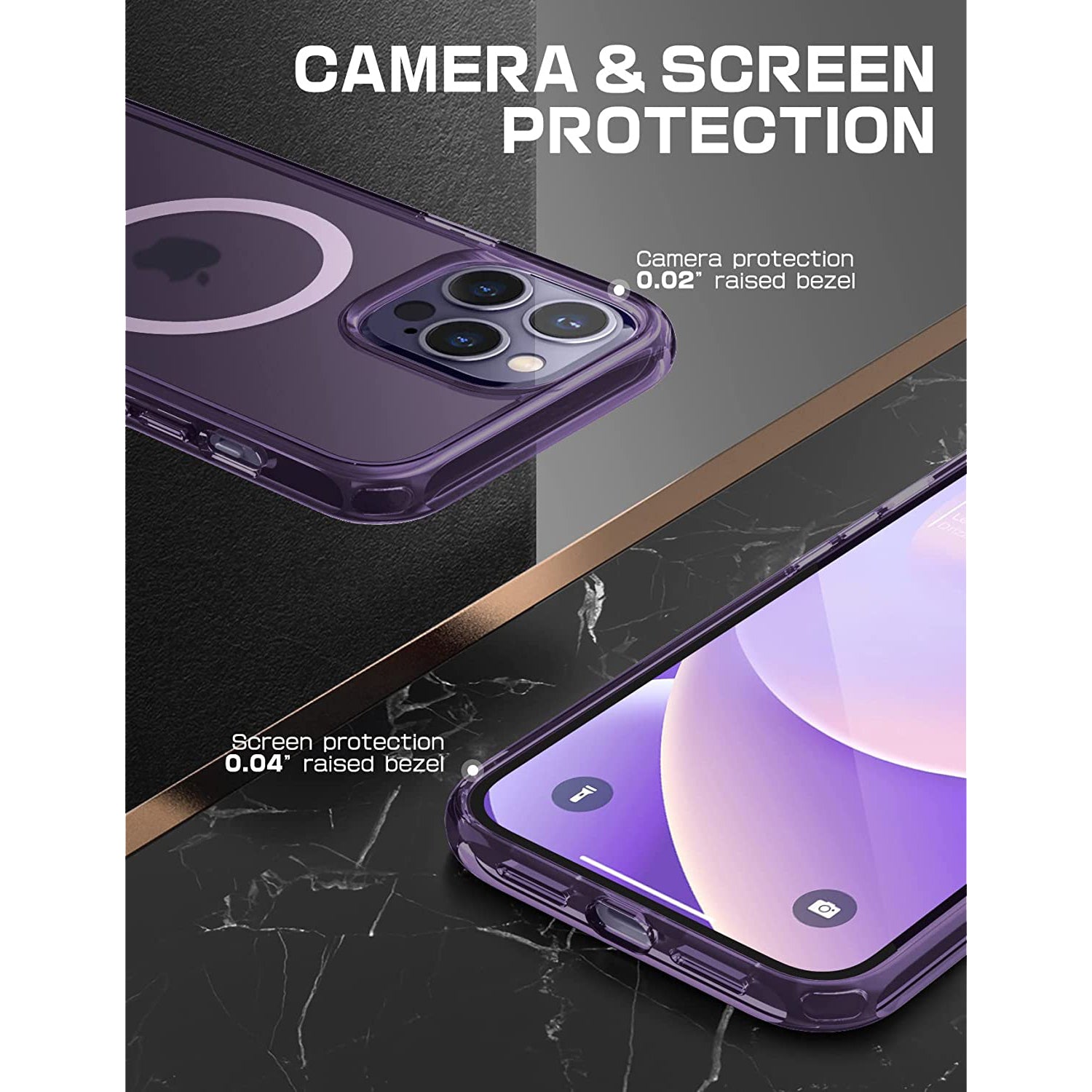 iPhone 14 Pro Max 6.7 Inch Unicorn Beetle MAG Slim Clear MagSafe Case - Purple Fog | Shockproof Protective Cover with Magnetic Alignment for Wireless Charging | Perfect for Work, Travel & Outdoor Activities