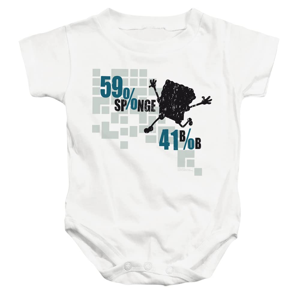 LOGOVISION Spongebob 59% Sponge 41% Bob Unisex Baby Bodysuit - Soft Cotton Infant Snap Suit for Newborns & Toddlers - Perfect for Playtime, Daycare & Family Photos