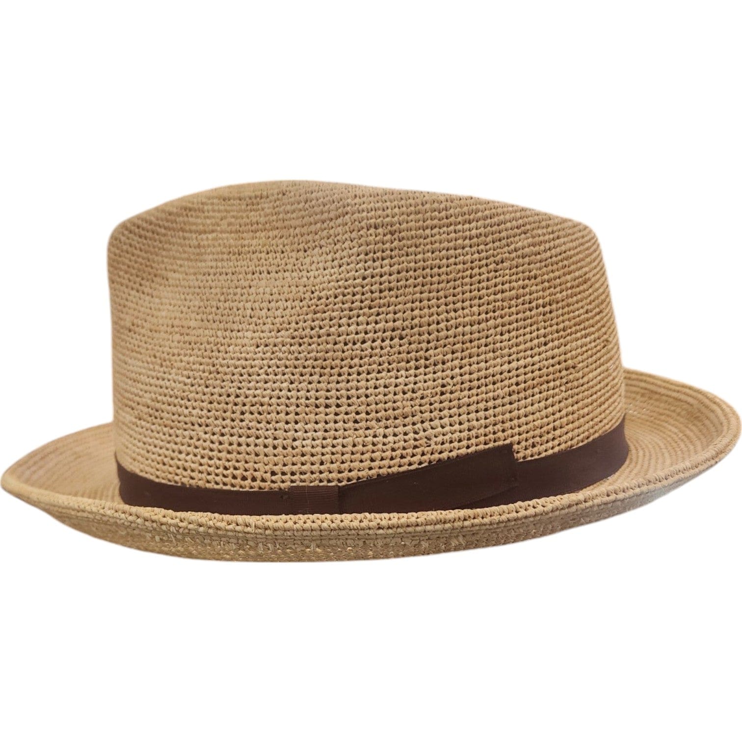 JJ Hats Women's Fedora Raffia Crochet Sun Hat - Breathable Wide Brim Summer Beach Hat for Outdoor, Travel, and Vacation