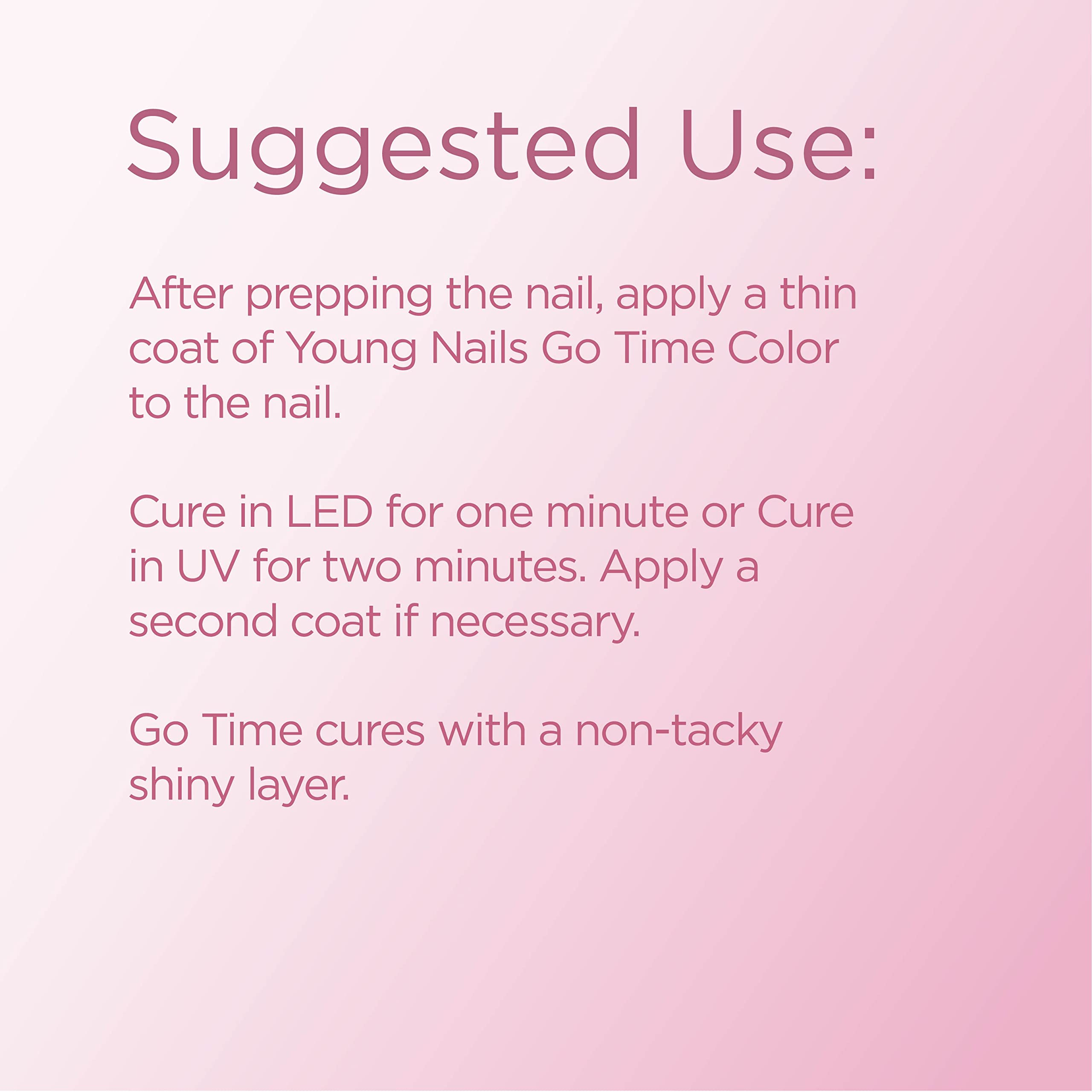 Young Nails Go Time Gel Polish - One Step Gel Nail Polish for Natural & Artificial Nails | LED/UV Light Cured | Soak Off Formula 0.34 fl oz | Perfect for Salon, Home Manicures & Nail Art Designs