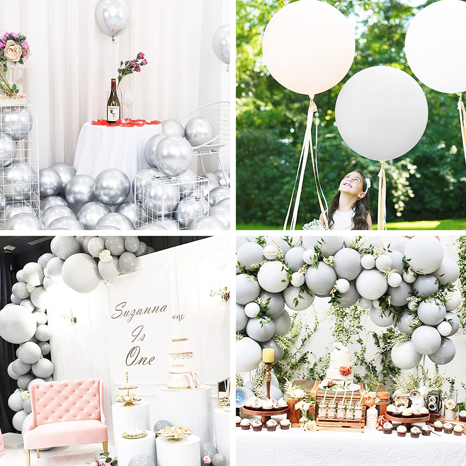 100-Pack 10 Inch Matte Gray Balloons for Balloon Garland & Arch - Perfect for Birthday Parties, Weddings, Baby Showers & Special Events - Premium Quality Latex Balloons (Gray-Y71)