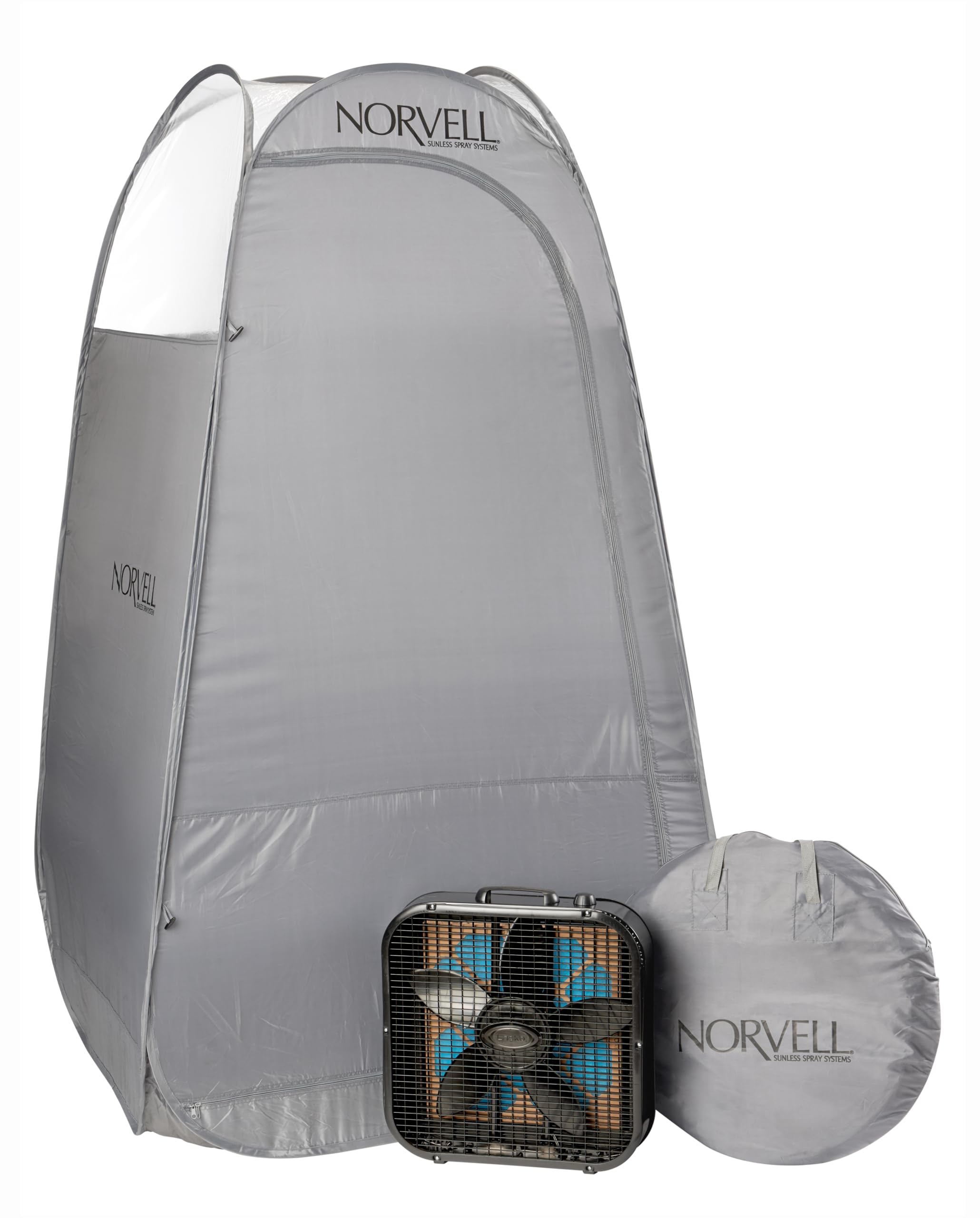 Norvell Portable Spray Tan Tent & Fan Kit – Professional Mobile Spray Tanning Booth with Overspray Reduction Fan & Jumbo Spray Room Tent (86”x48”x52”) – Perfect for Home, Salon, or Mobile Tanning Business