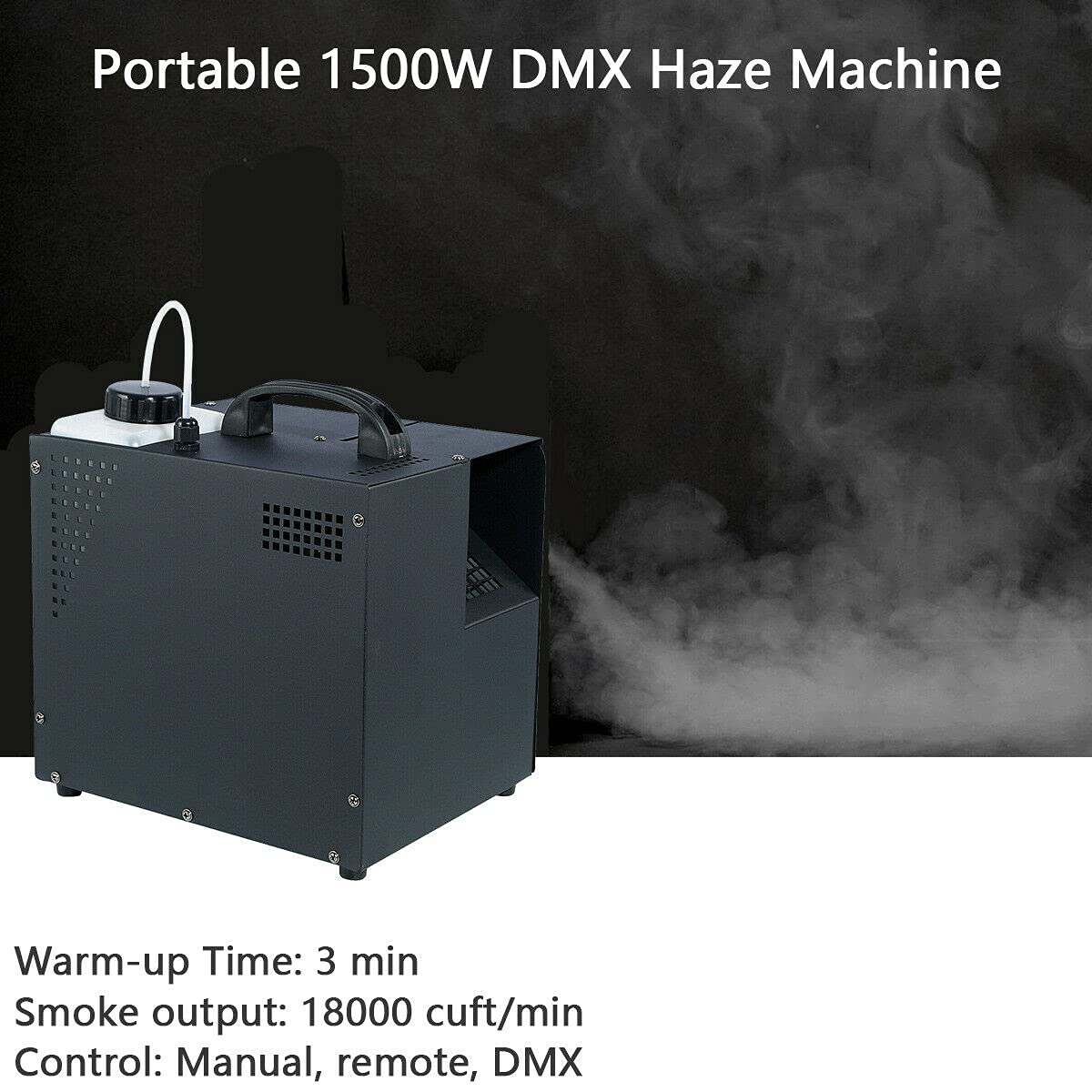 TC-Home 1500W DMX Fog Machine with Remote Control - Professional Haze & Smoke Machine for Stage Performances, Concerts, Halloween Parties and DJ Events