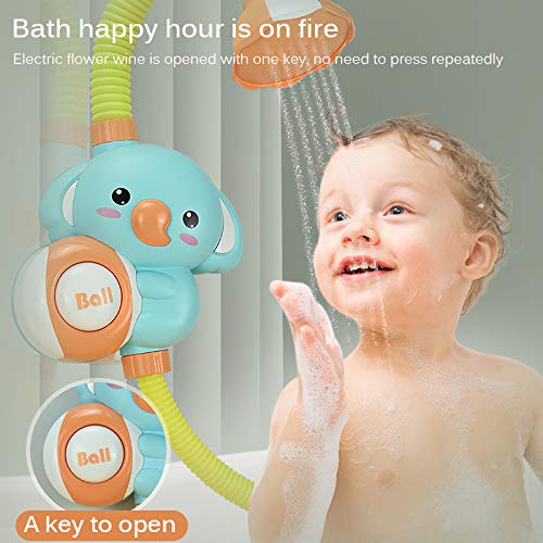 **Cartoon Elephant Baby Bath Toy with Rotating Spray Nozzle & Suction Cup - Fun Bathtub Shower Toy for Toddlers & Kids - Perfect for Sensory Play & Bath Time Fun**