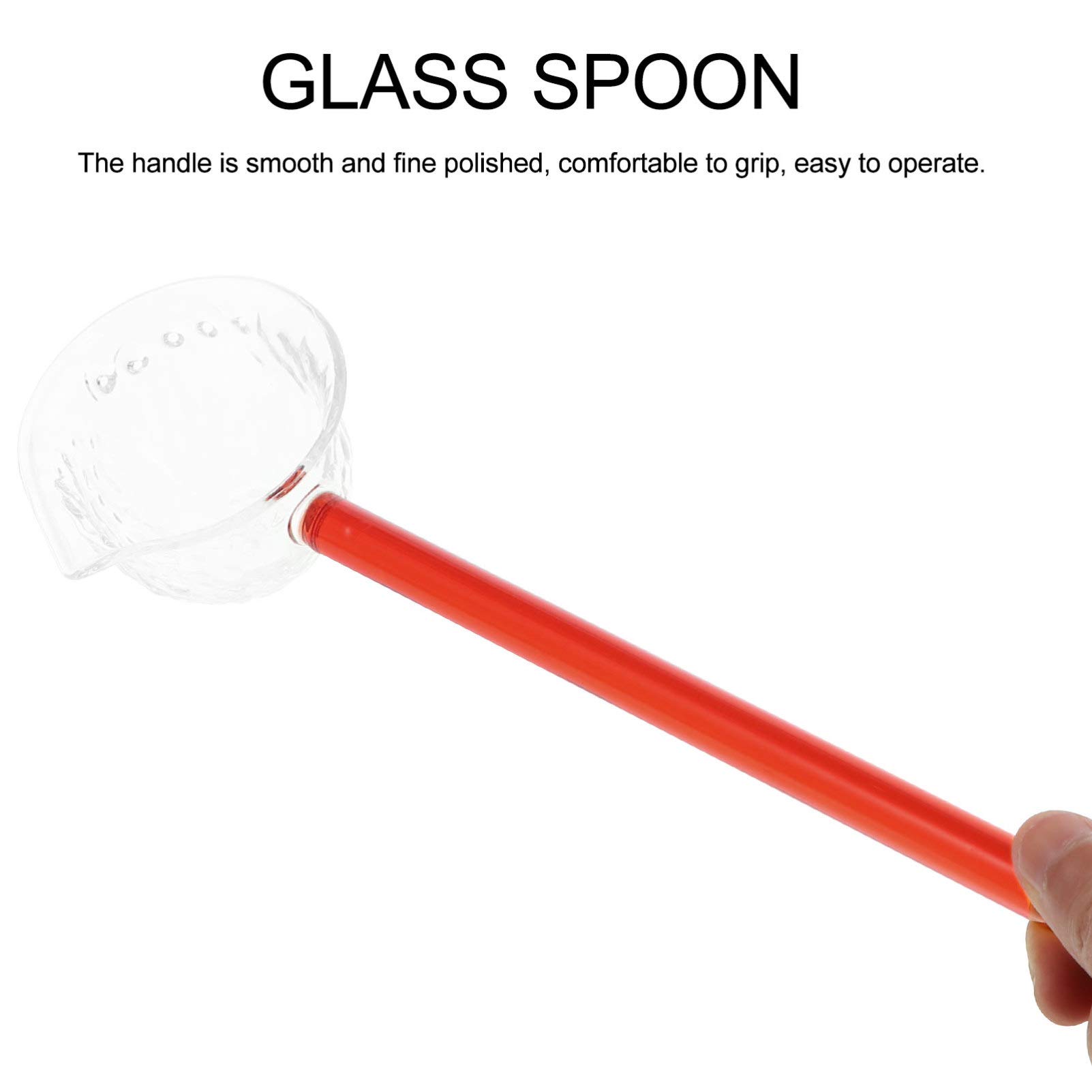 Premium Borosilicate Glass Teaspoon - Long Handle Clear Tea Spoon for Hot & Cold Beverages, Durable Glass Flatware for Restaurants, Cafes & Home Tea Time