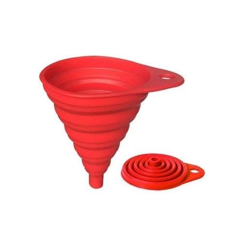 Collapsible Silicone Funnel for Water Bottles - Foldable Liquid & Powder Transfer Hopper (Multicolor, 1 Pack) - Perfect for Kitchen, Camping, and DIY Projects