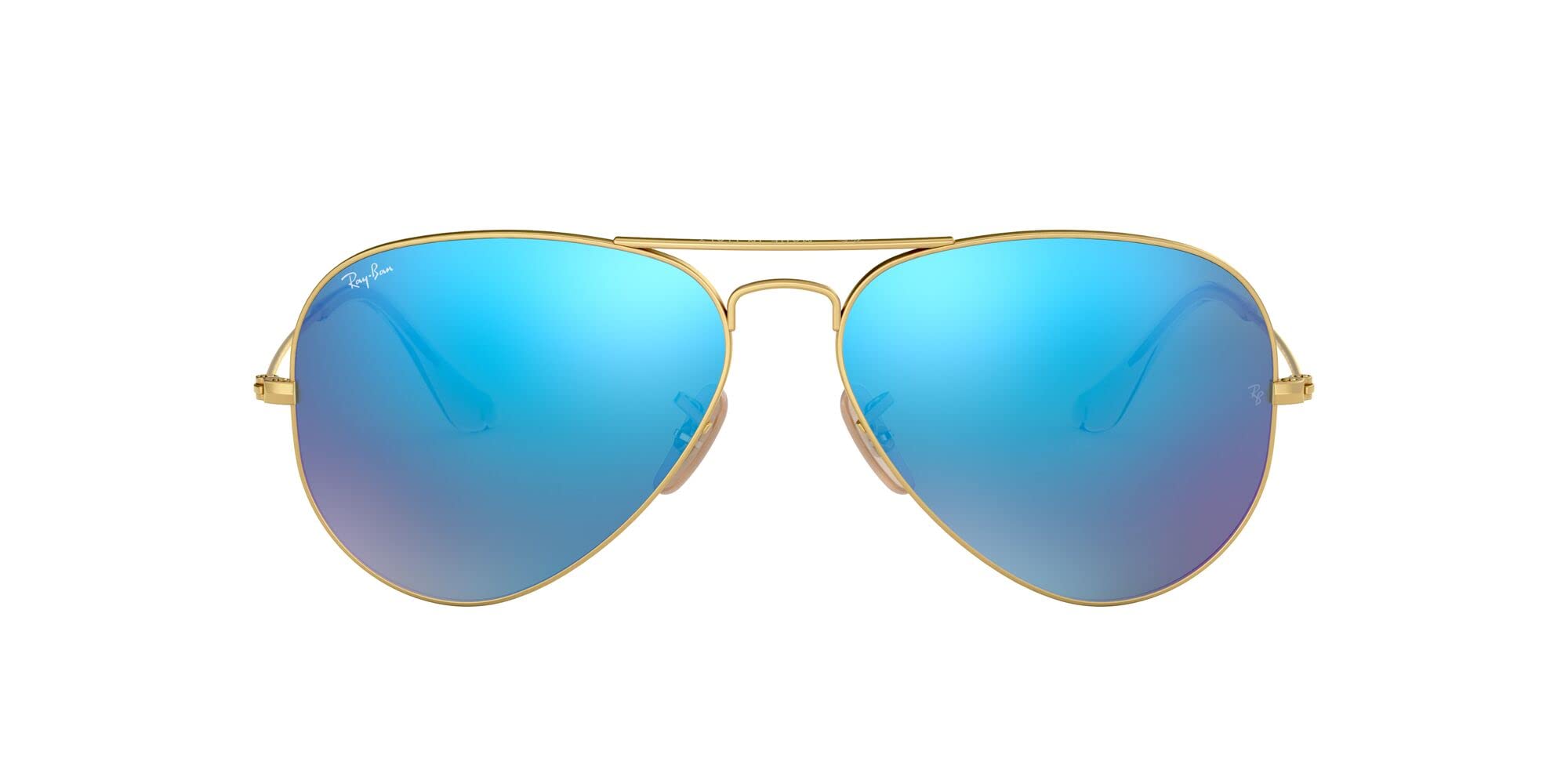 Ray-Ban RB3025 Classic Mirrored Aviator Sunglasses for Women - UV Protection, Polarized Lenses, Lightweight Metal Frame - Perfect for Driving, Beach & Outdoor Activities