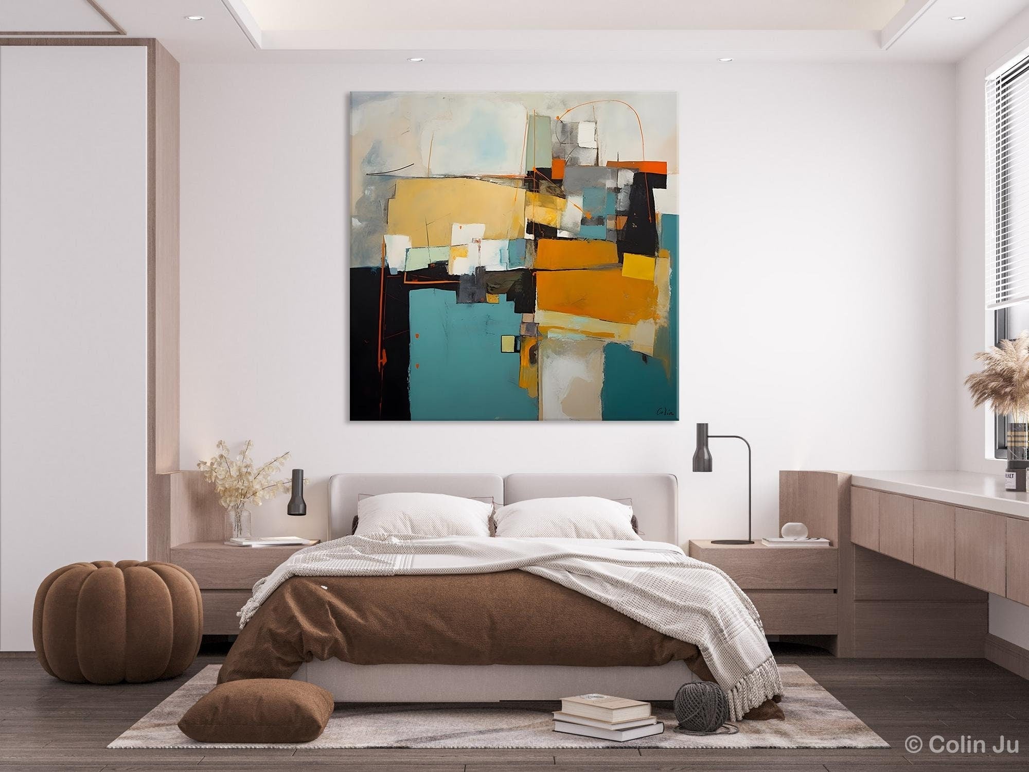 Modern Abstract Canvas Wall Art for Living Room - Extra Large Acrylic Painting - Handmade Contemporary Home Decor - Perfect for Bedroom, Office & Lounge Areas