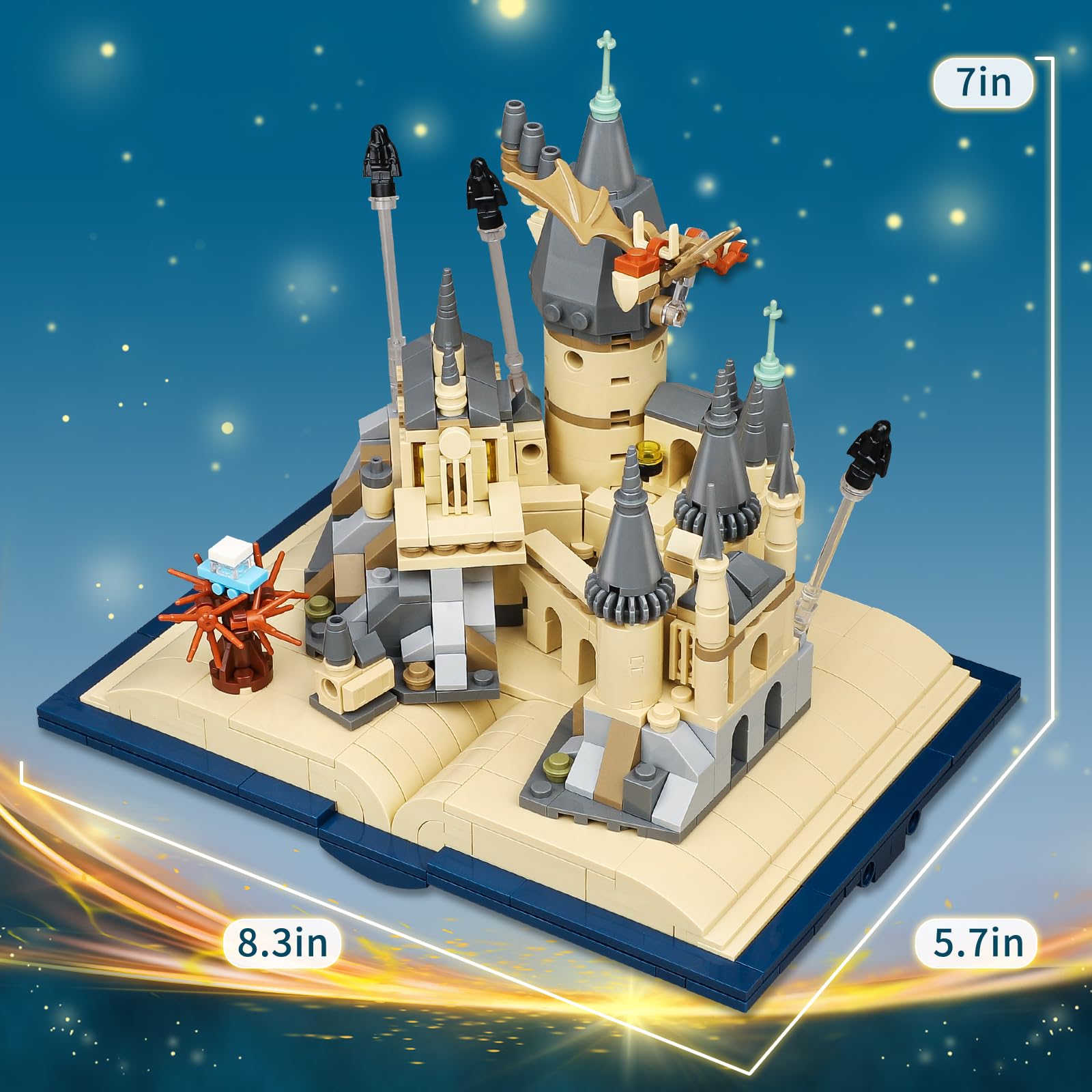 Harry Potter Hogwarts Castle Building Blocks Set - 727 PCS STEM Educational Toy for Kids Ages 8-14, Boys & Girls Birthday Gift, Lego-Compatible Collectible Display Model - Perfect for Creative Play, STEM Learning, and Harry Potter Fans Collection