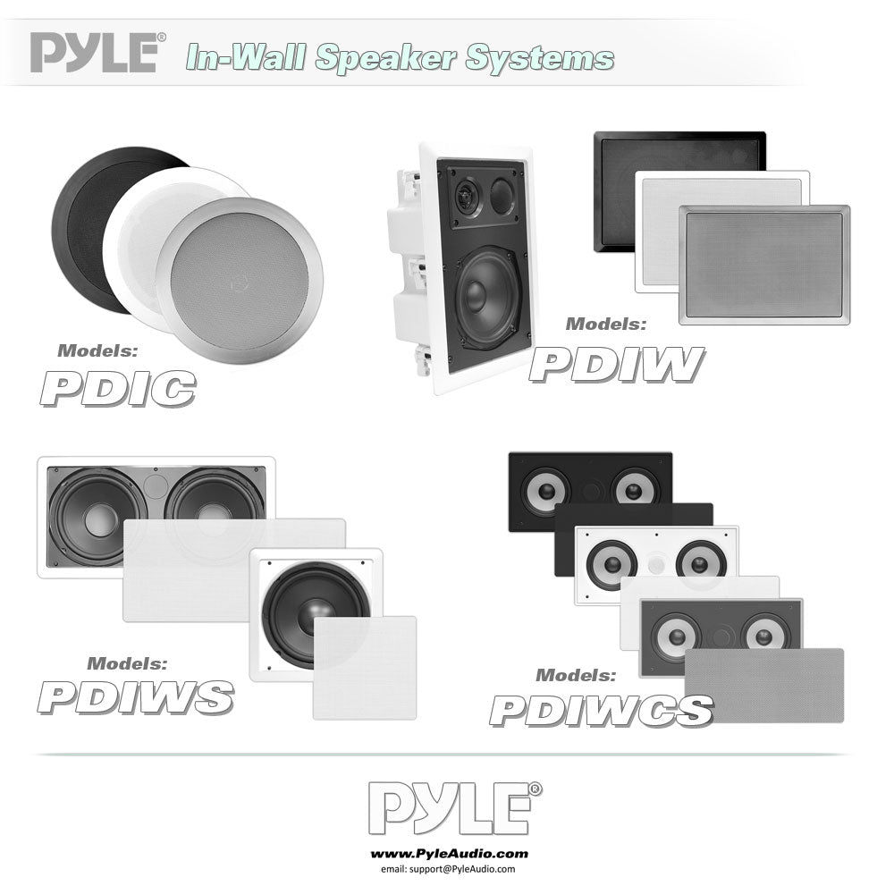 8 Inch In-Wall & In-Ceiling Speakers - Premium Home Audio System for Living Room, Bedroom, or Home Theater Setup
