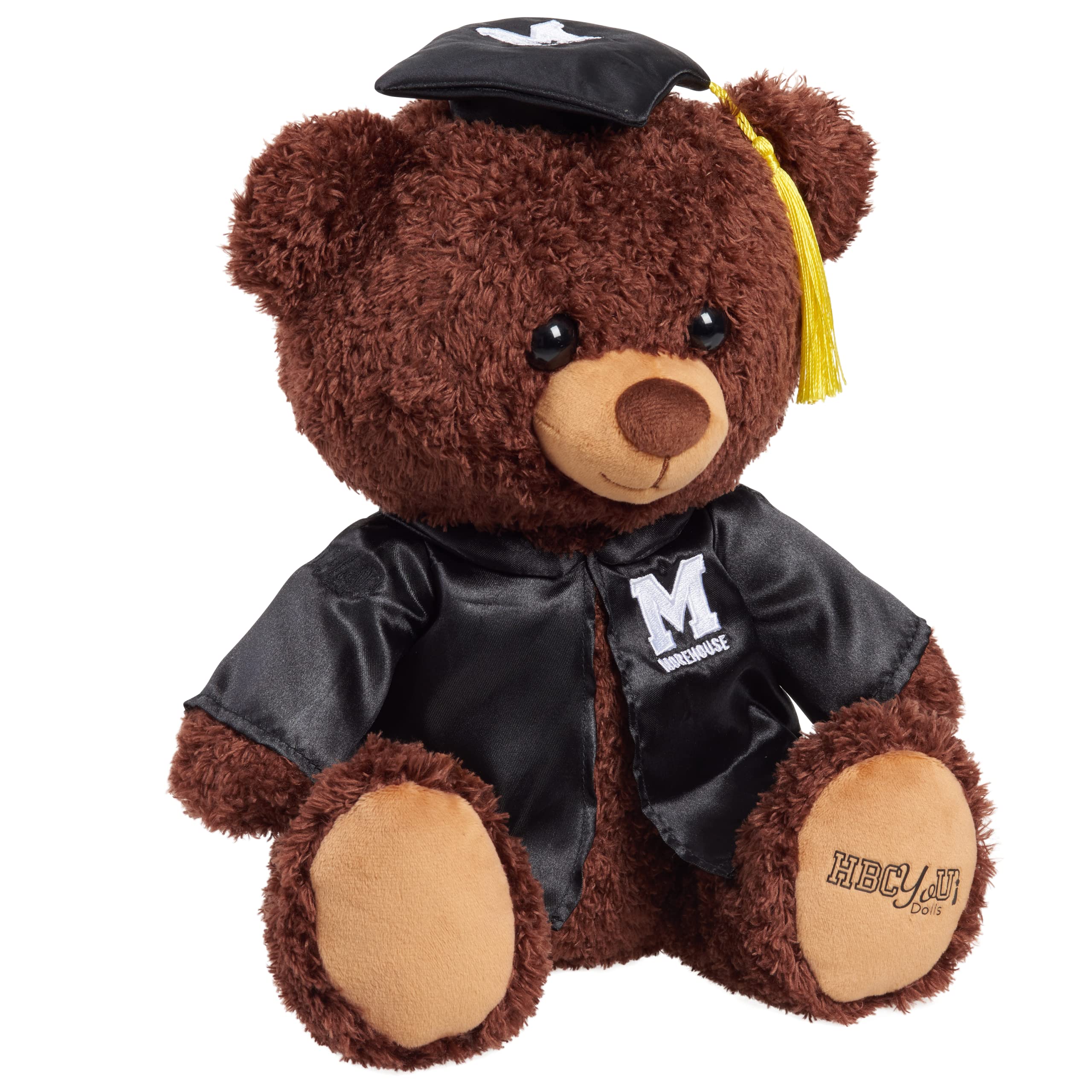 Just Play Purpose Toys HBCyoU Morehouse 10-inch Snuggly Graduate Teddy Bear - Soft Plush Graduation Gift for Kids Ages 3+, Perfect for Graduation Parties, School Celebrations & Nursery Decor