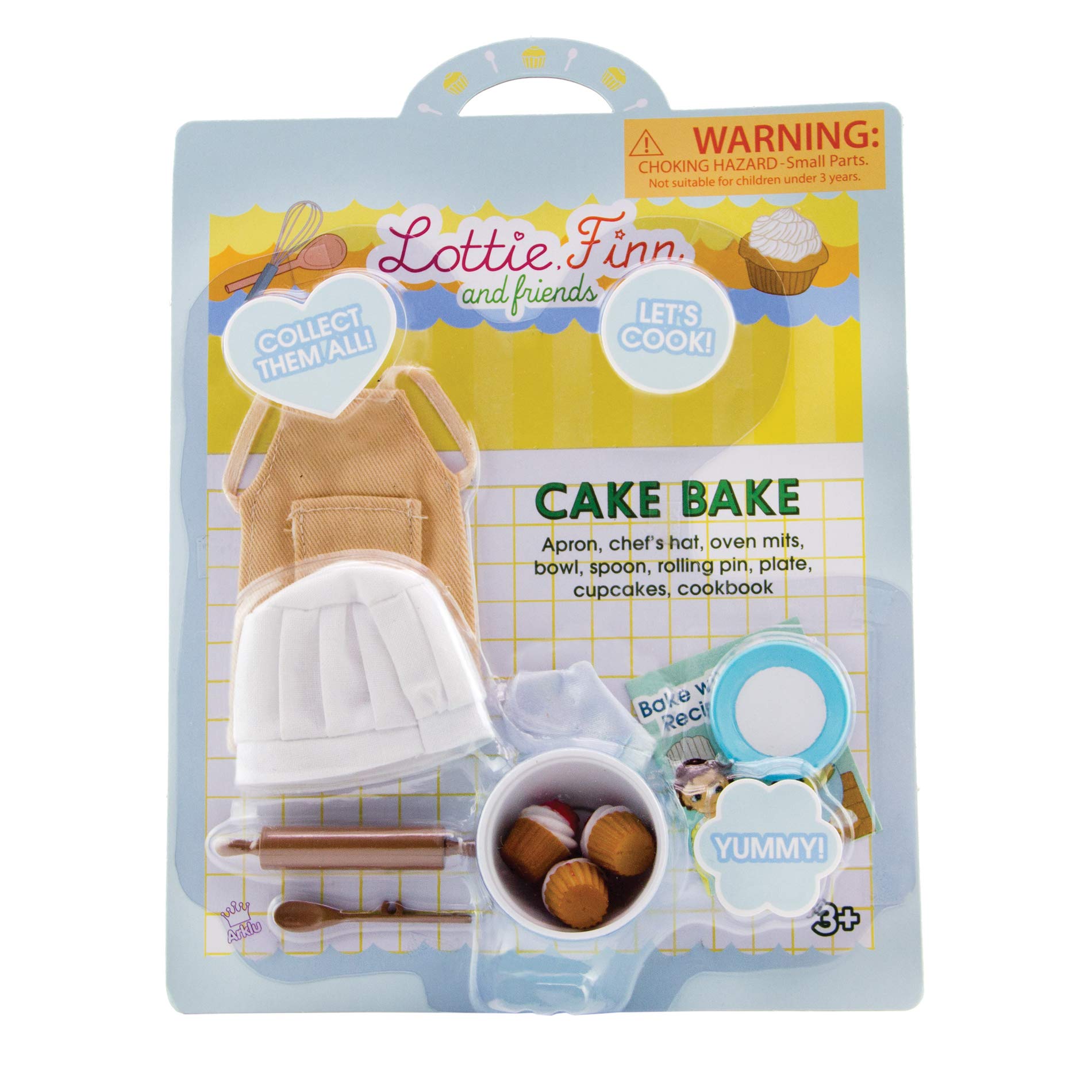Lottie Cake Bake Doll Accessories Set - Mini Chef Apron, Baking Tools & Kitchen Playset for Dolls | Perfect for Pretend Play, Tea Parties & Imaginative Cooking Games