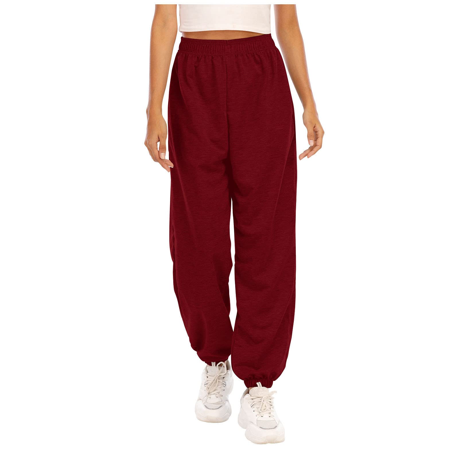 High Waisted Women's Sweatpants - Elastic Wide Leg Jogger Pants with Cinch Bottom for Workout, Yoga & Lounge Wear | Comfortable Athletic Sweatpants for Running, Gym & Casual Wear