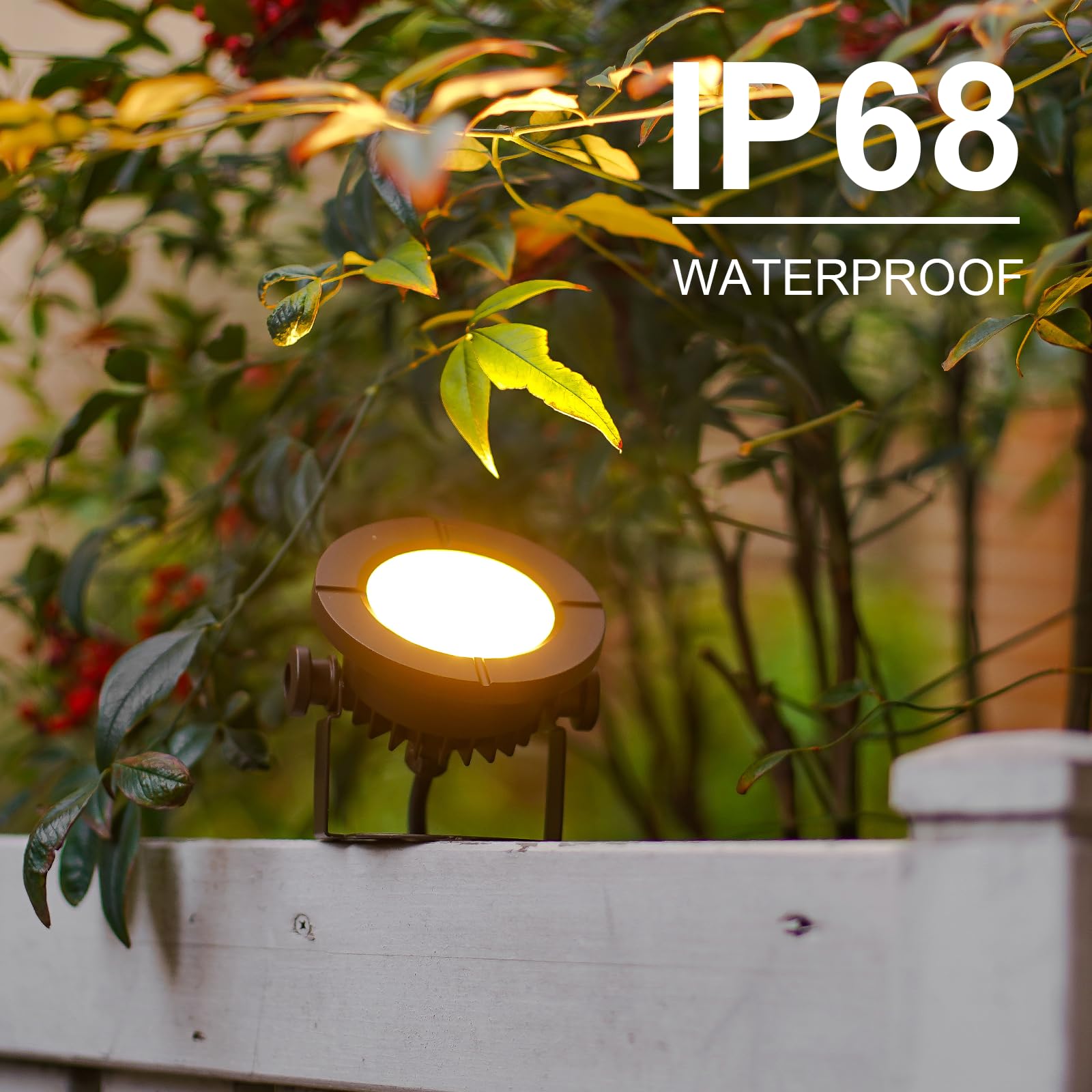 GOODSMANN 6W LED Pond Lights - Low Voltage Outdoor Landscape Spotlight, Underwater Submersible Lights (2 Pack, 580 Lumens, 3000K Warm White, IP68 Waterproof) with 14.8FT Cable & Aluminum Bronze Housing - Perfect for Garden Ponds, Water Features & Pool Lighting