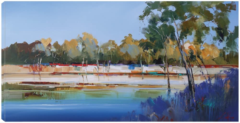 Late Night The Murray 2 Canvas Wall Art by Craig Trewin Penny - Modern Fine Art Painting for Living Room, Bedroom, Office Decor - Ready to Hang 40x21 Inches - Perfect for Home, Bar & Dining Room Wall Decor
