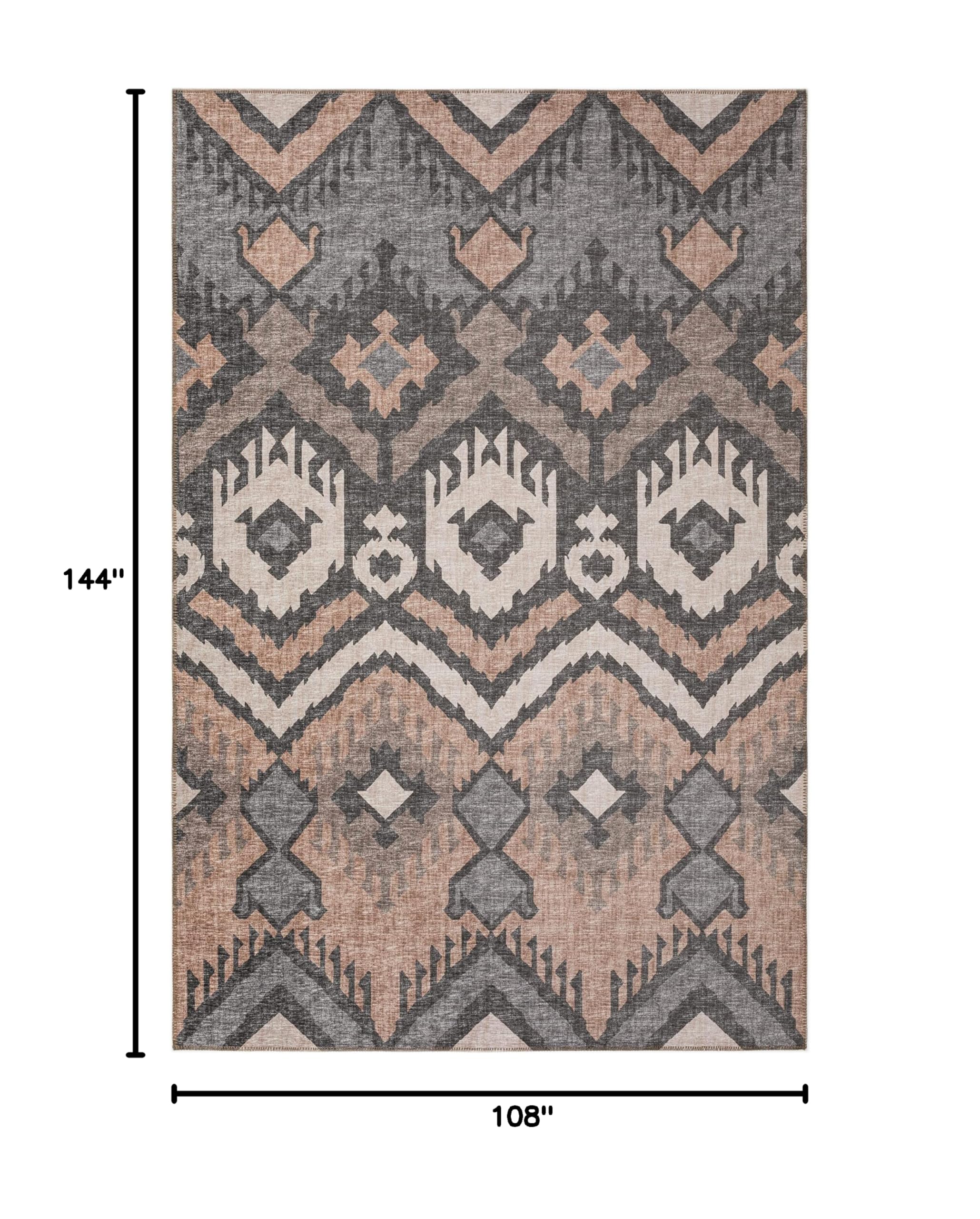 Addison Rugs Yuma AYU32 Desert 9' x 12' Area Rug - Southwestern Style Handmade Wool Carpet for Living Room, Bedroom & Home Decor