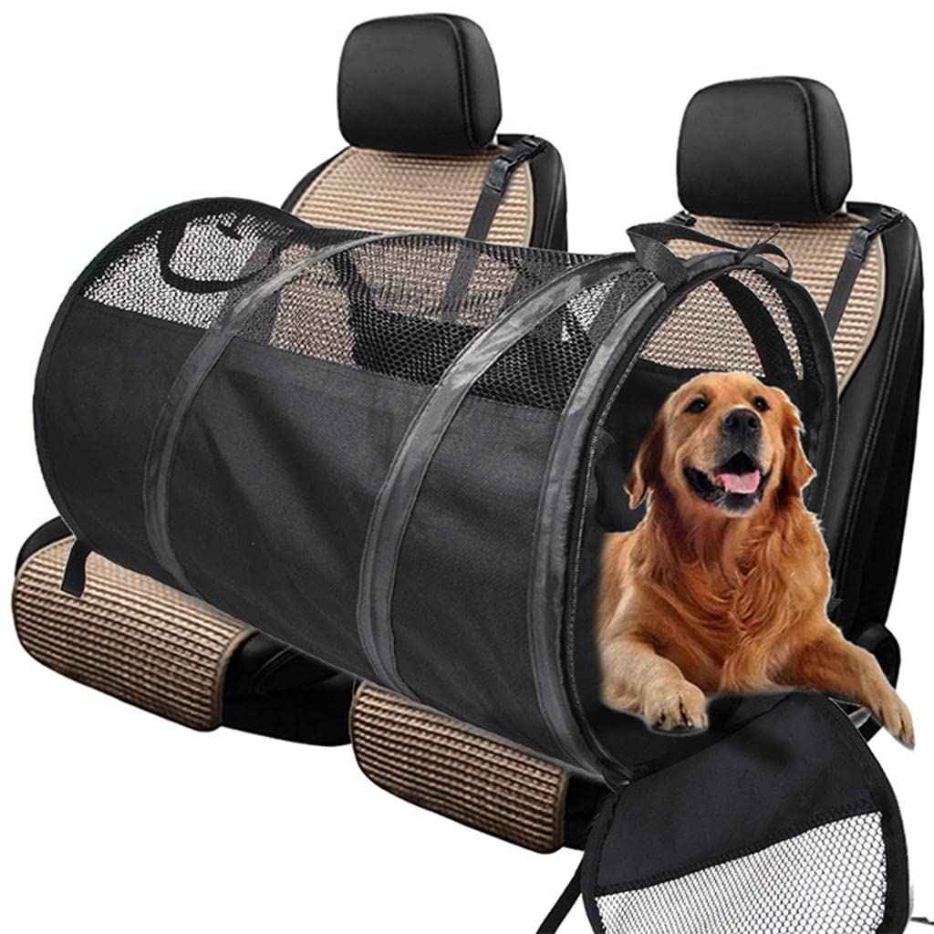 Enakshi Portable Folding Dog Carrier for Travel & Outdoor - Lightweight Pet Crate with Ventilation, Grey | Perfect for Airplane, Car Rides, Hiking & Vet Visits | Pet Supplies & Dog Accessories