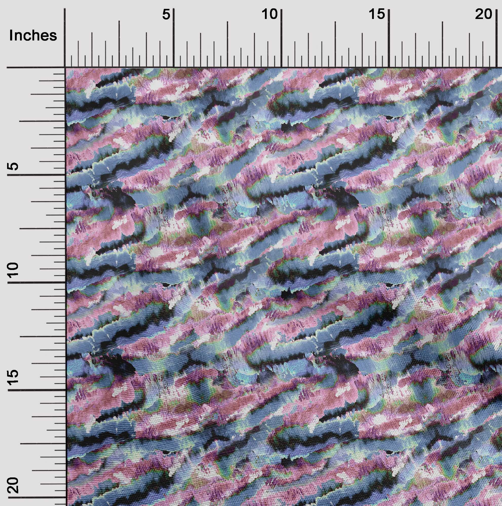 oneOone Cotton Silk Dusty Blue Abstract Print Fabric by The Yard - 42 Inch Wide for DIY Clothing, Sewing Supplies & Home Decor Projects | Perfect for Dresses, Curtains, Quilting & Crafting