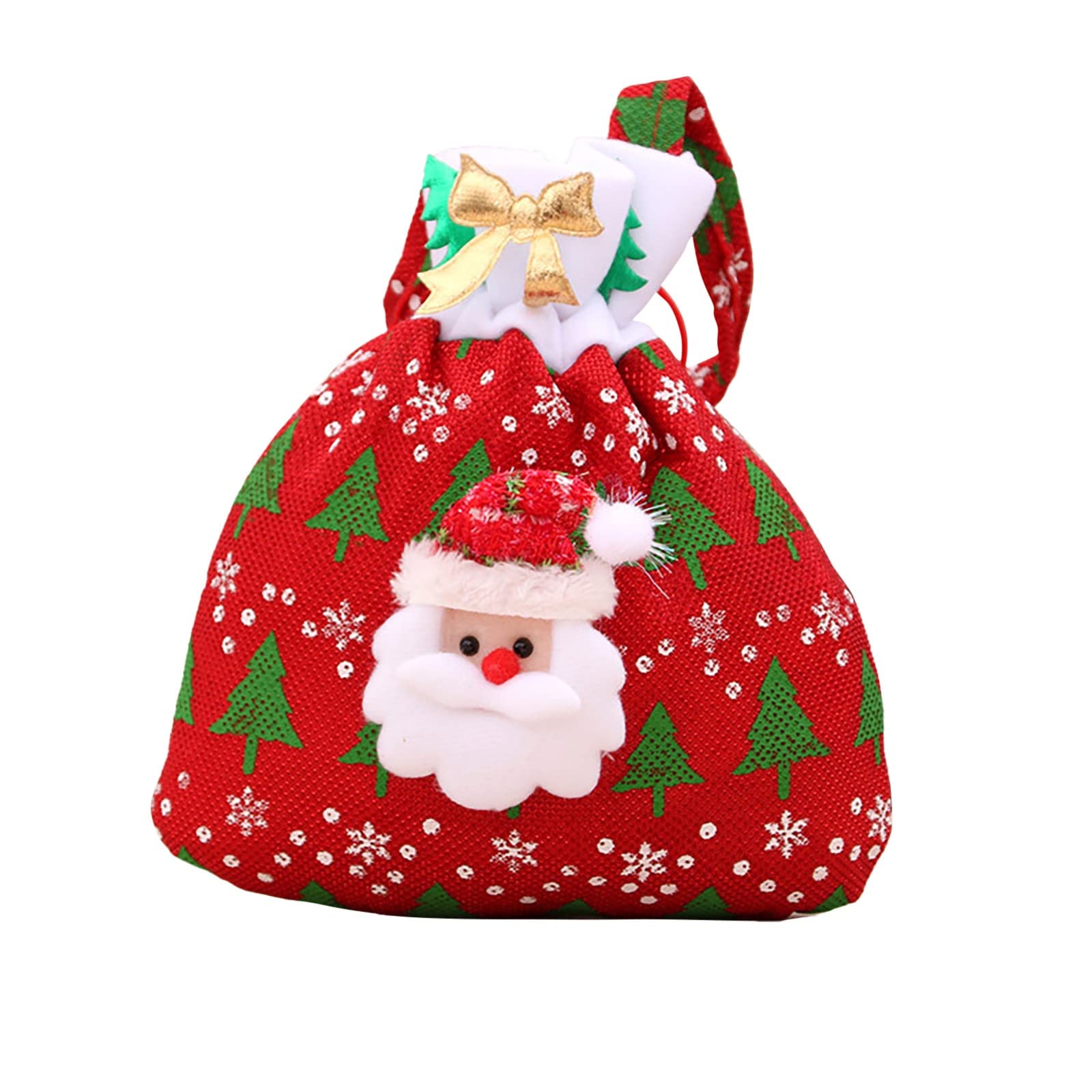 Festive Christmas Drawstring Candy Bags - Bulk Santa-Themed Gift Bags for Kids, Holiday Party Favors & Stocking Stuffers (Variety Pack, One Size) - Perfect for Classroom Treats, Christmas Events & Holiday Gift Exchanges