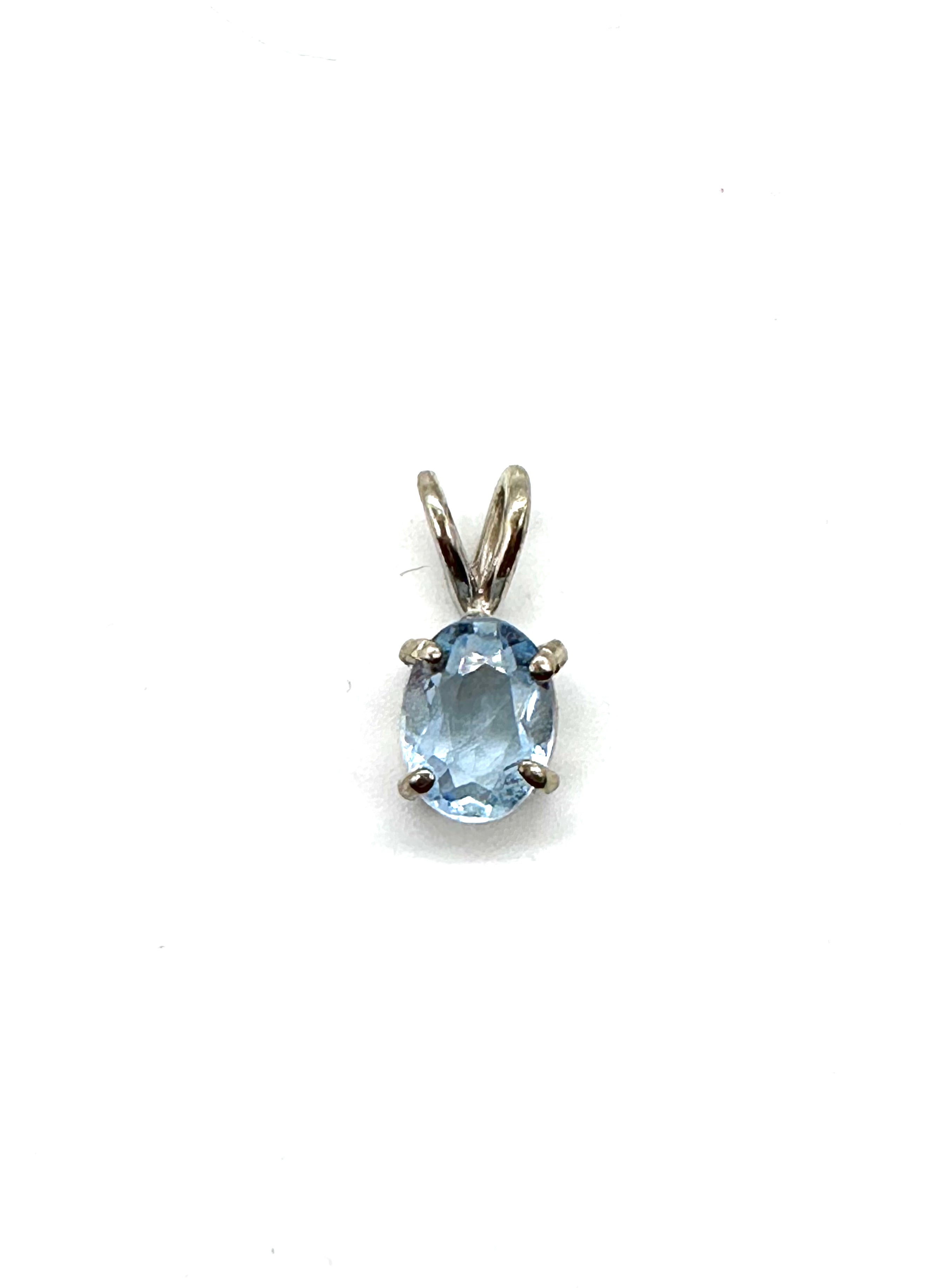 Oval Blue Topaz Pendant Necklace - Genuine 925 Sterling Silver Jewelry for Women - Perfect Gift for Birthday, Anniversary & Valentine's Day
