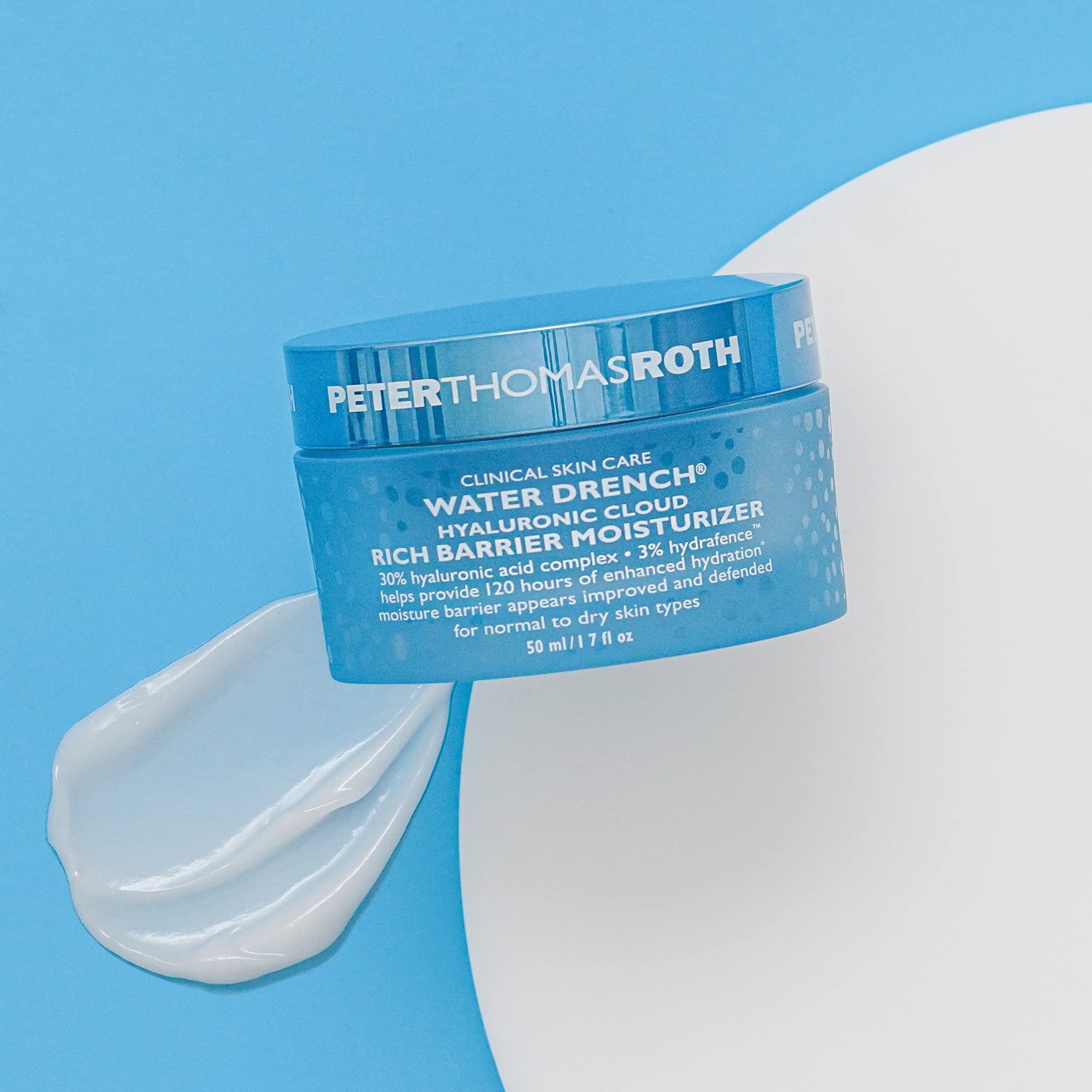 Peter Thomas Roth Water Drench® Hyaluronic Cloud Rich Barrier Moisturizer - Hydrating Face Cream with Hyaluronic Acid for Dry Skin, Skin Barrier Repair - Perfect for Daily Skincare Routine & Nighttime Hydration