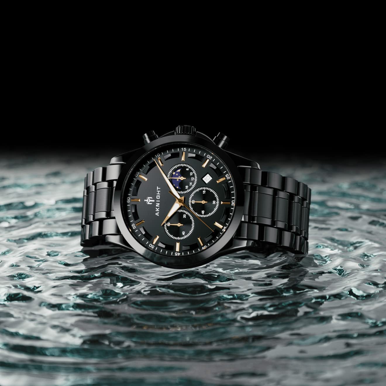 BENYAR AKNIGHT Men's Analog Quartz Chronograph Watch - 45mm Big Face, Waterproof, Luminous Hands, Calendar - Business, Work, Sport & Casual Fashion Watch for Men | Perfect for Office, Outdoor & Daily Wear