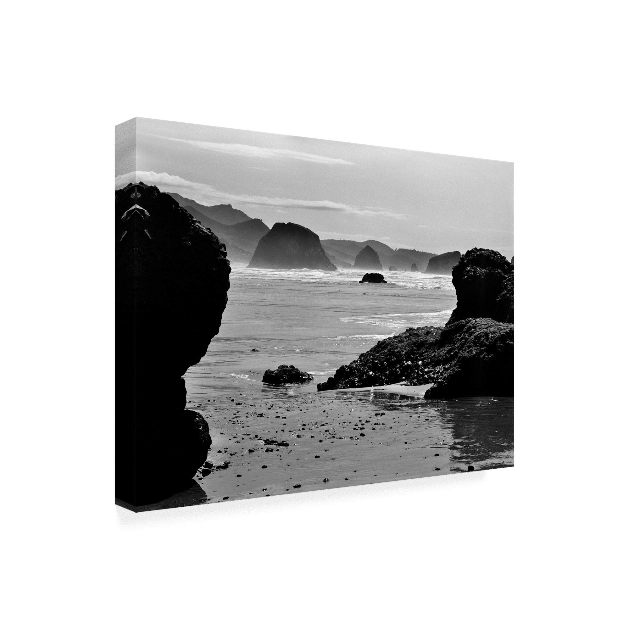 Monte Nagler Canon Beach Rocks Fine Art Print - 35x47 Inch Coastal Wall Decor for Living Room, Bedroom & Office | Trademark Fine Art