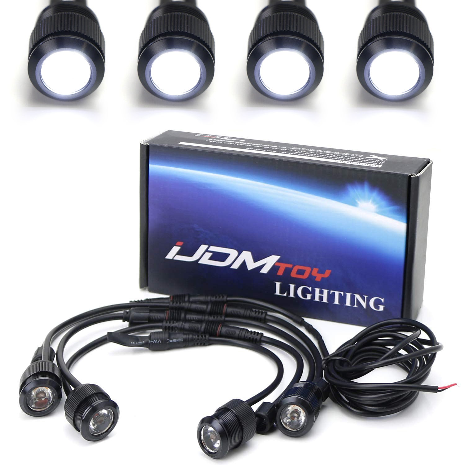 4-Piece Raptor Style 3W White LED Grille Lights for Toyota FJ Cruiser, 4Runner, Tacoma - Off-Road Lighting Upgrade for Night Driving & Truck Customization