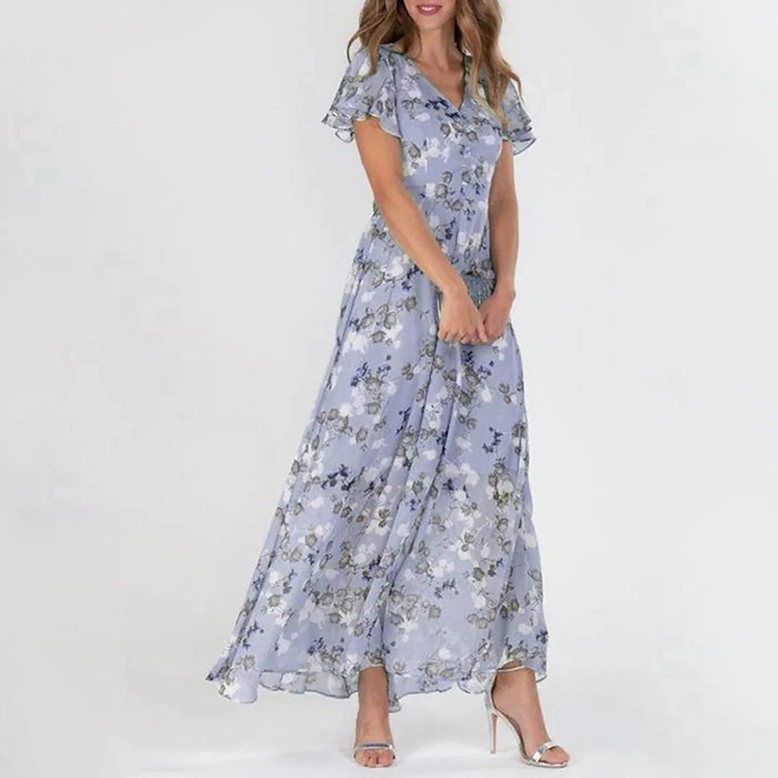 Women's Summer Dresses 2024 - Casual Boho Flowy Ruched Sun Dress for Beach Vacation, Tropical Date Night & Hawaiian Outfit | Perfect for Pool Parties, Resort Wear and Summer Weddings
