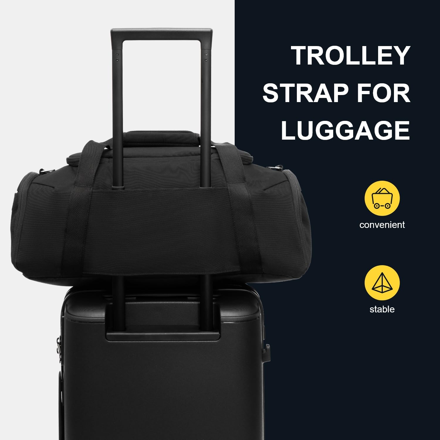 LEVEL8 Travel Duffle Bag 30L - Airline Approved Carry-On, Water Resistant Sports Duffle for Men & Women - Perfect for Gym, Weekend Trips & Air Travel (Black)