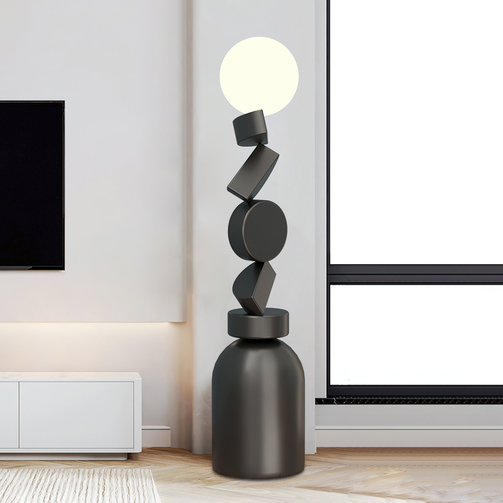 Modern Monolith Cube LED Floor Lamp - Minimalist Design for Living Room, Bedroom & Office - Dimmable Ambient Lighting for Home Decor