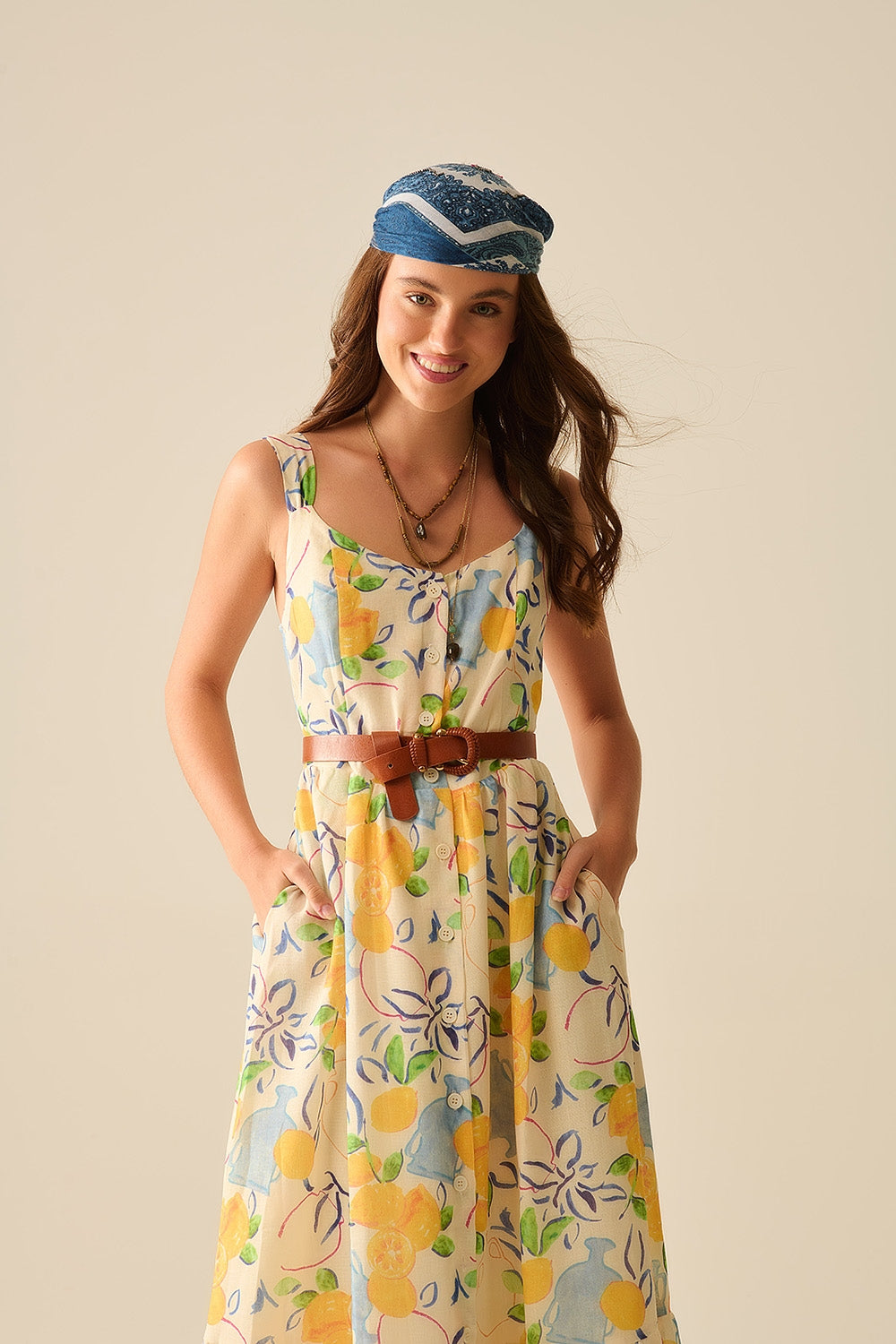 Strapless Maxi White Dress with Lemon Print - Perfect for Summer Beach Vacations, Weddings & Casual Outings