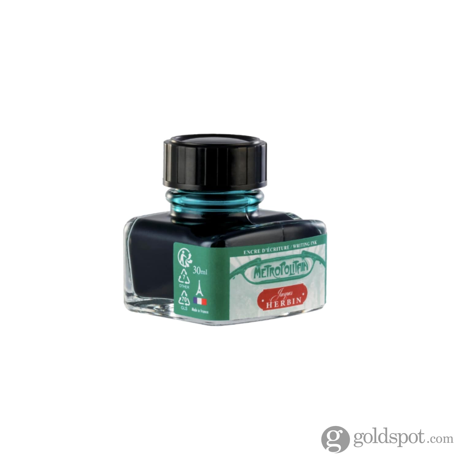 J. Herbin Ink Paris Collection - Metropolitain Green (30ml) | Premium Fountain Pen Ink for Calligraphy, Journaling & Artistic Writing