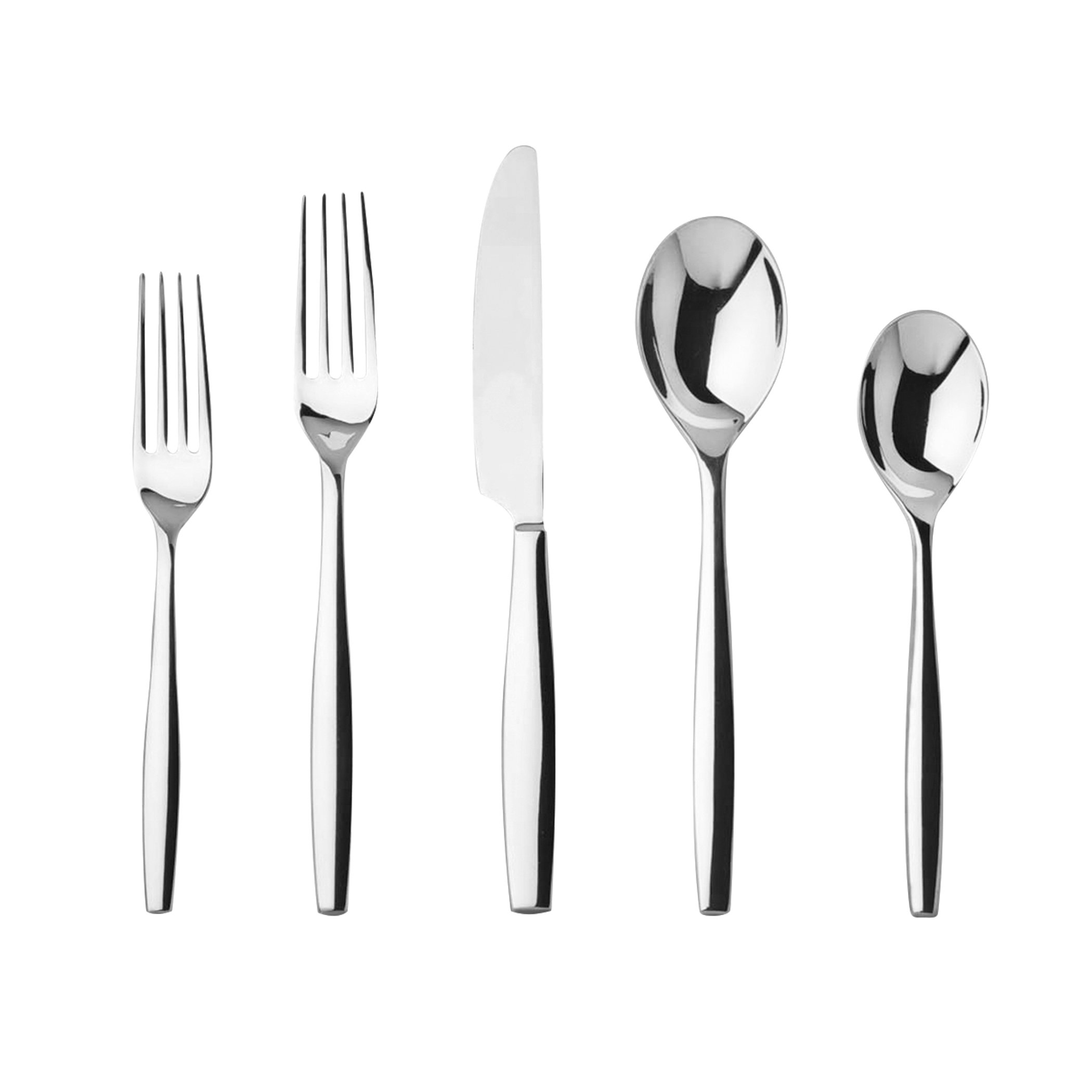 Nambé Aidan 45-Piece Flatware Set - 18/10 Mirror Stainless Steel Silverware Cutlery Set for 8 People with Hostess Utensils - Elegant Dining for Home Kitchens & Restaurants - Dishwasher Safe - Perfect for Dinner Parties, Weddings & Upscale Entertaining