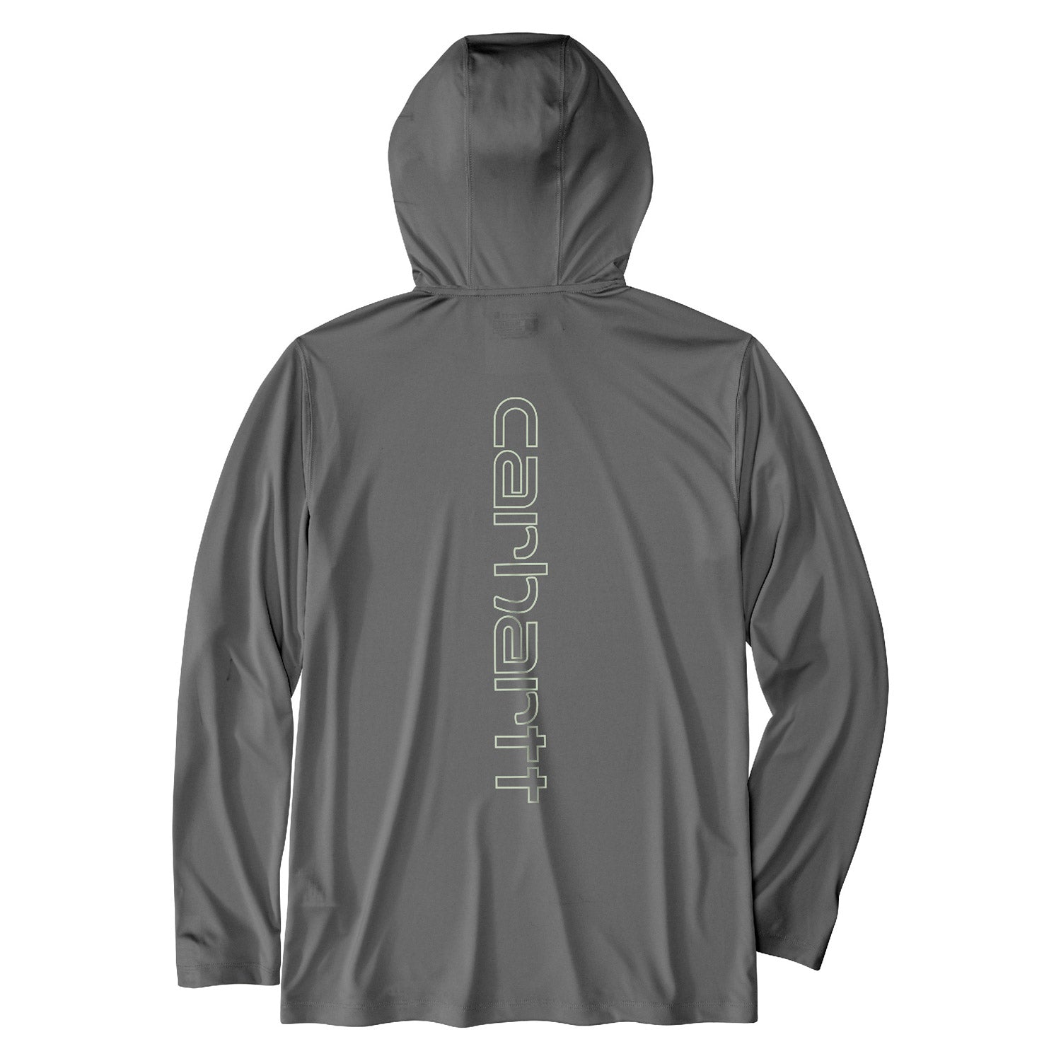 Carhartt Men's Force Sun Defender Hooded Logo Long Sleeve T-Shirt - UPF 50+ Sun Protection, Moisture Wicking Work Shirt for Outdoor Activities, Hiking & Construction